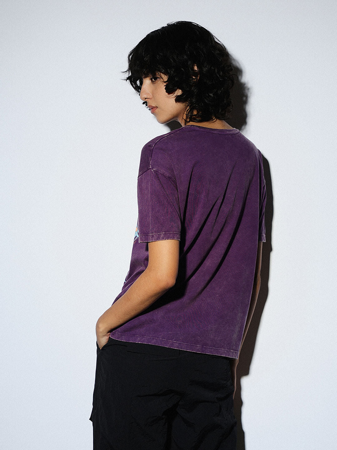 Purple Graphic Print T-Shirt
