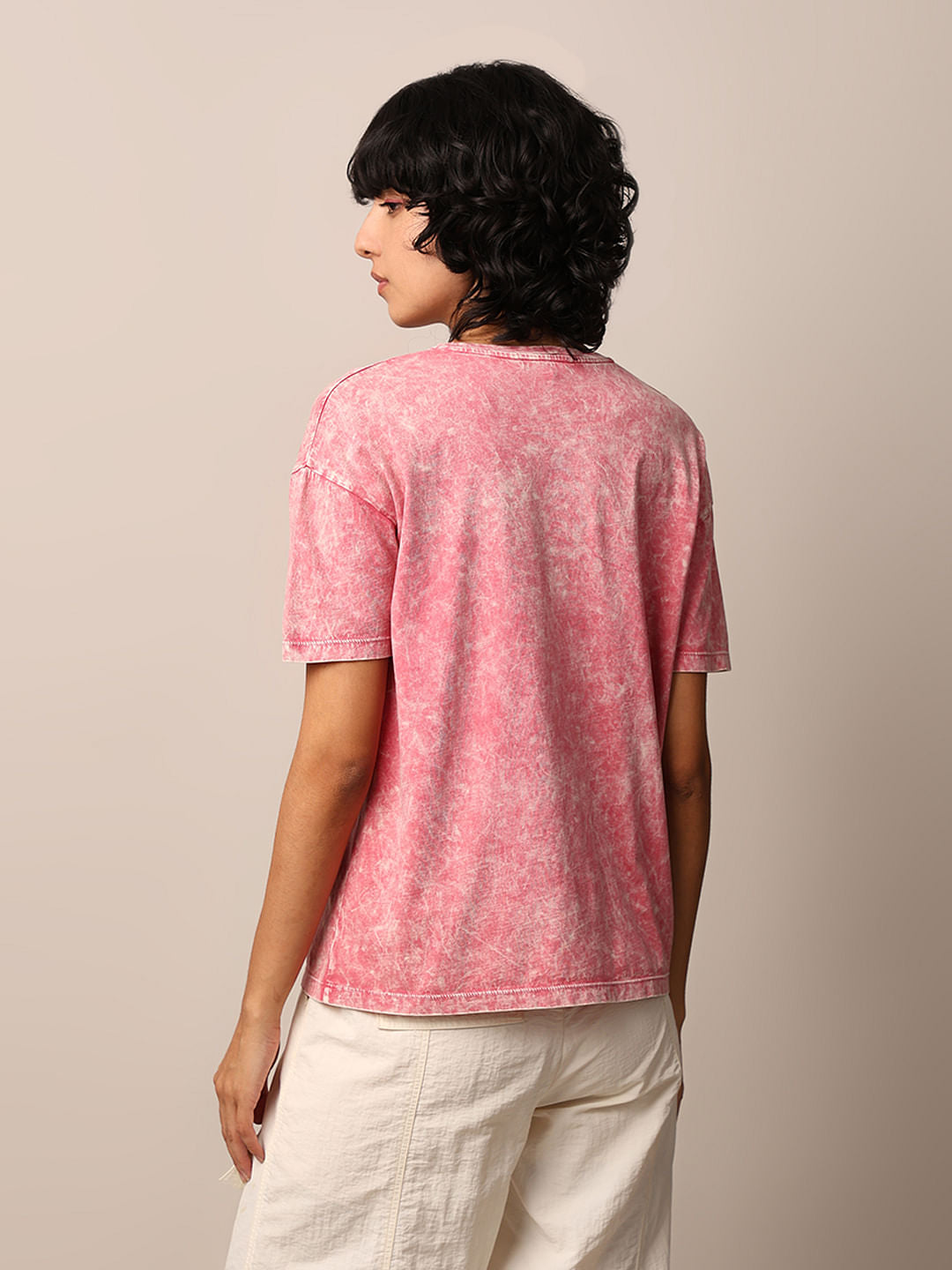 Peach Graphic Print T-Shirt