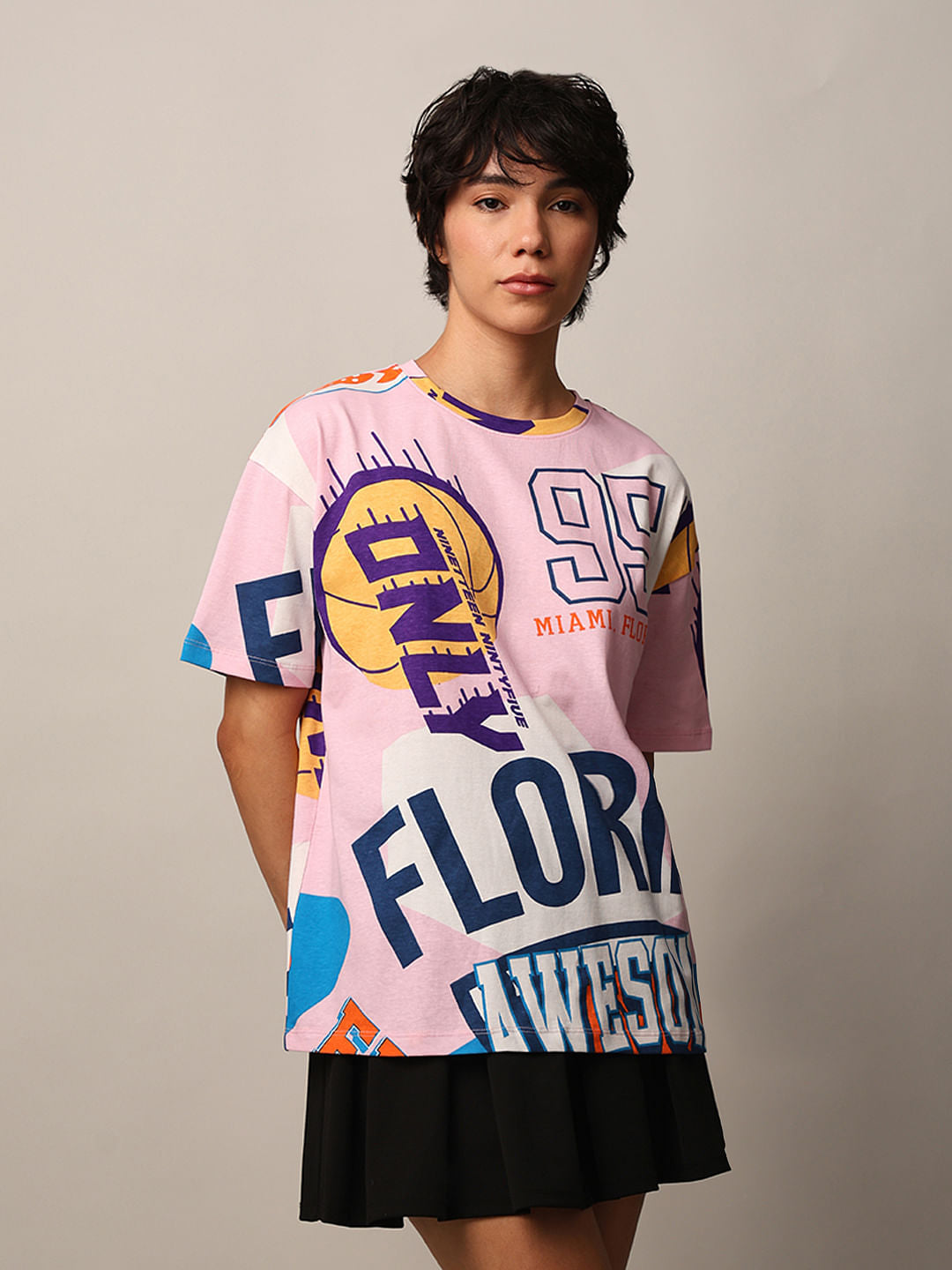 Pink Graphic Print T-Shirt