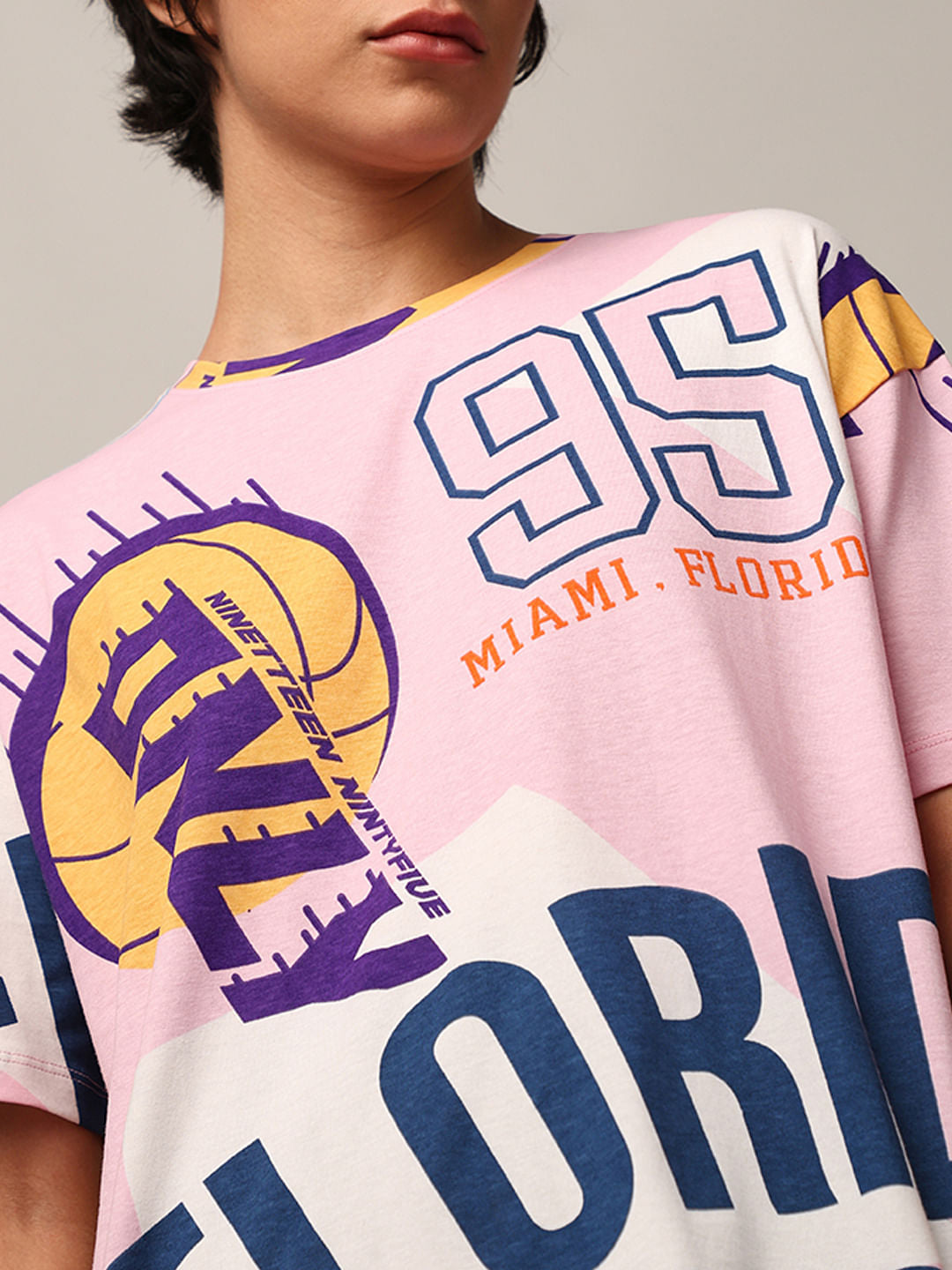 Pink Graphic Print T-Shirt