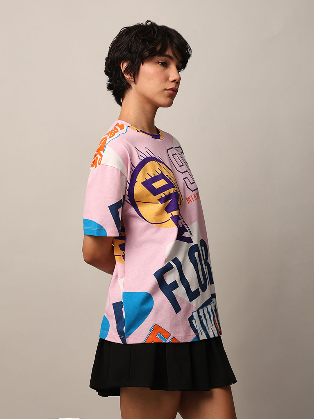 Pink Graphic Print T-Shirt