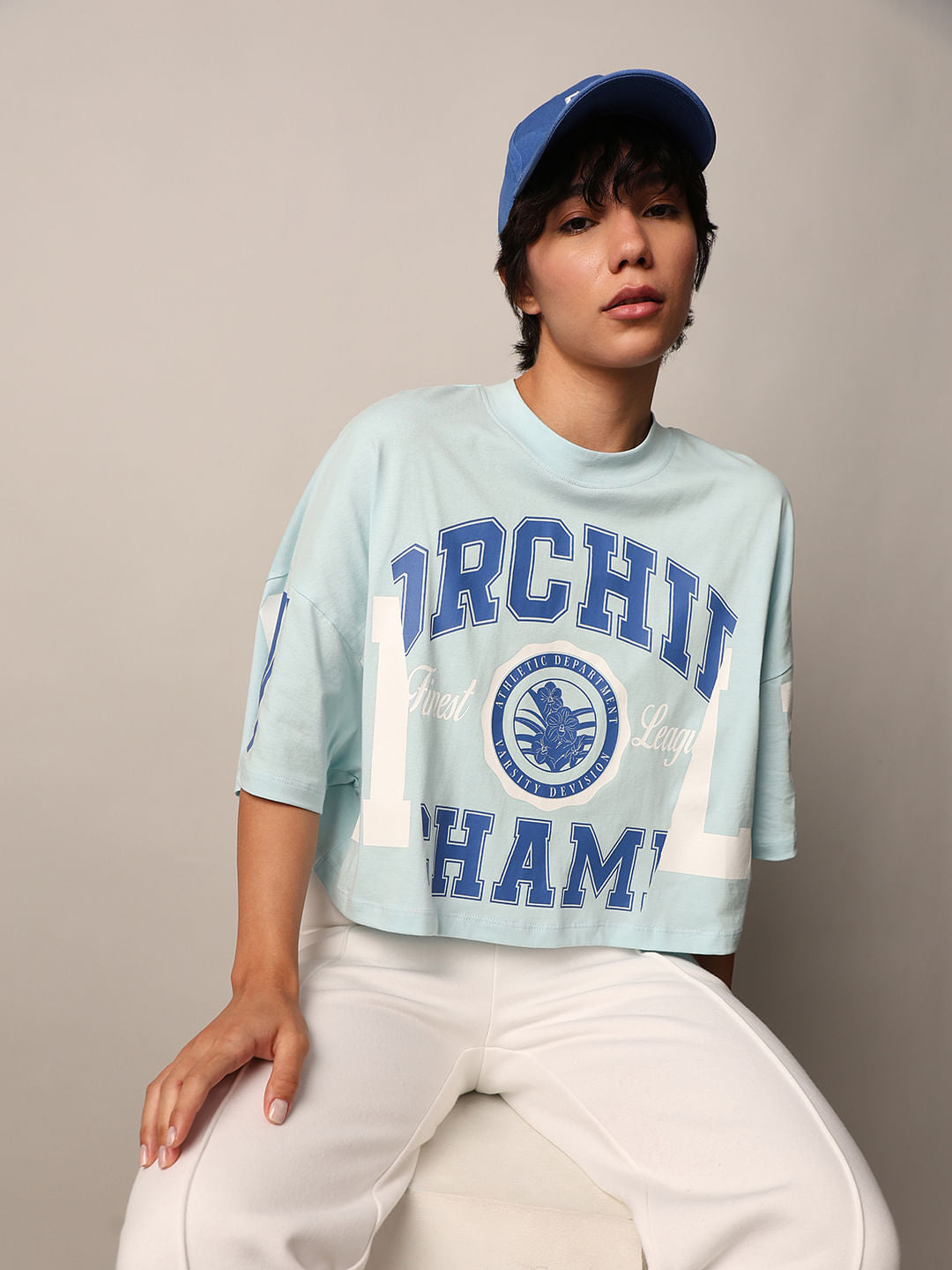 White Printed Boxy Fit T-Shirt