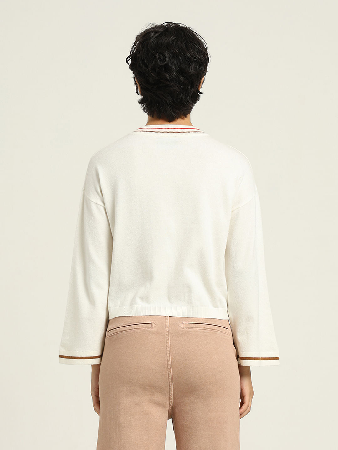 Ketnipz White Printed Boxy Fit Pullover