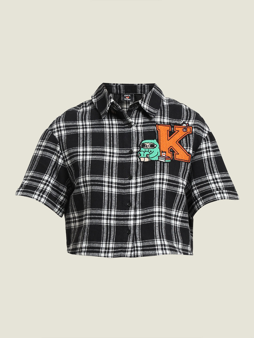 Ketnipz Black Cropped Check Shirt