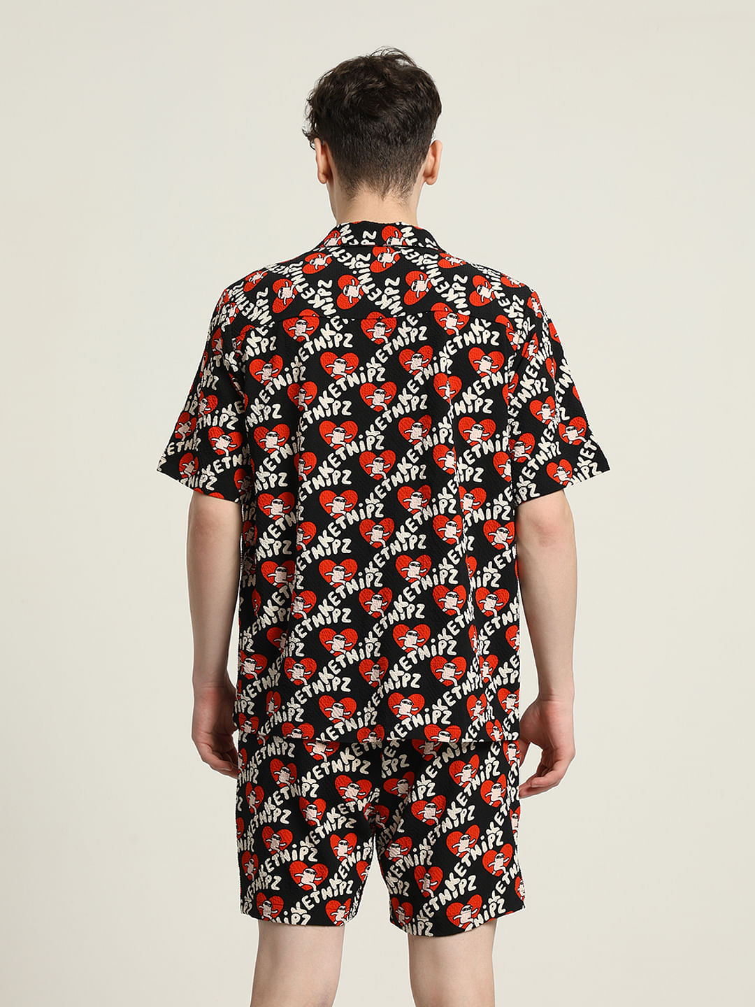 Ketnipz Black Unisex Printed Co-Ord Set Shirt