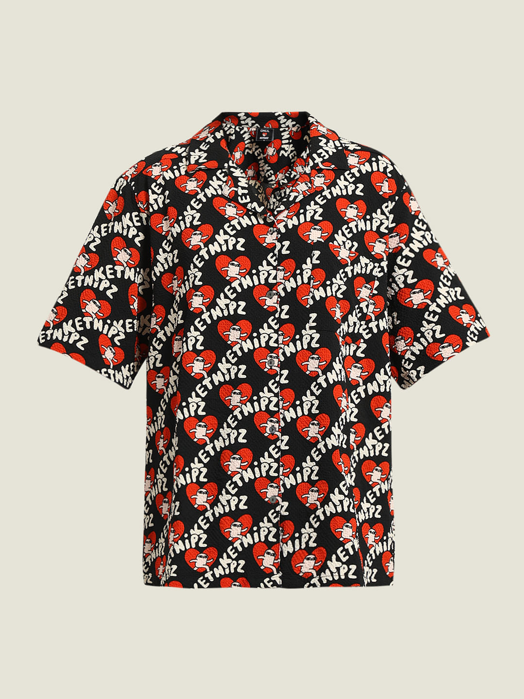 Ketnipz Black Unisex Printed Co-Ord Set Shirt