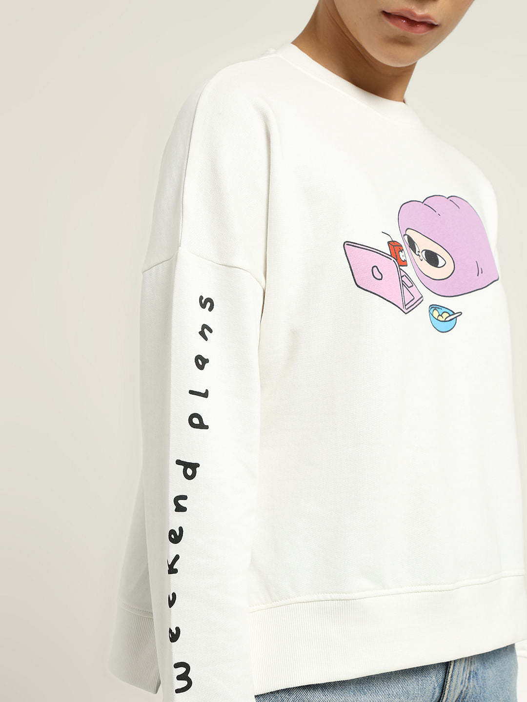 Ketnipz White Printed Sweatshirt