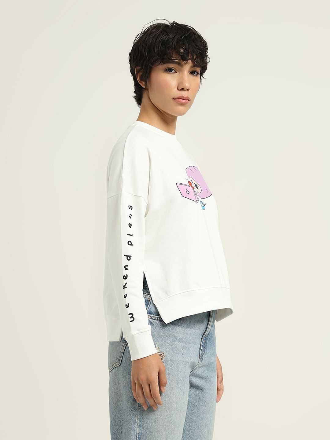 Ketnipz White Printed Sweatshirt