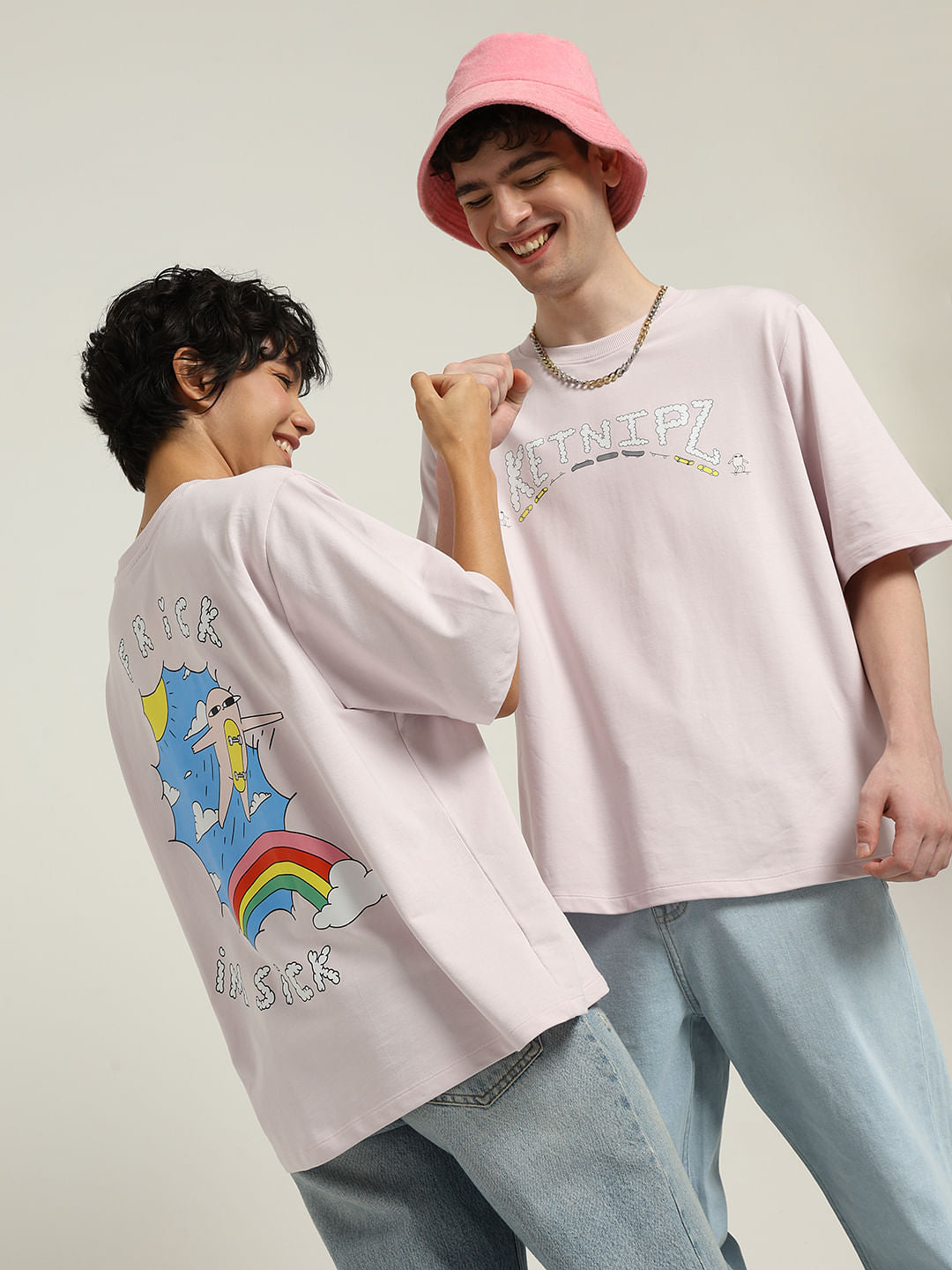 Ketnipz Purple Unisex Printed Oversized T-Shirt