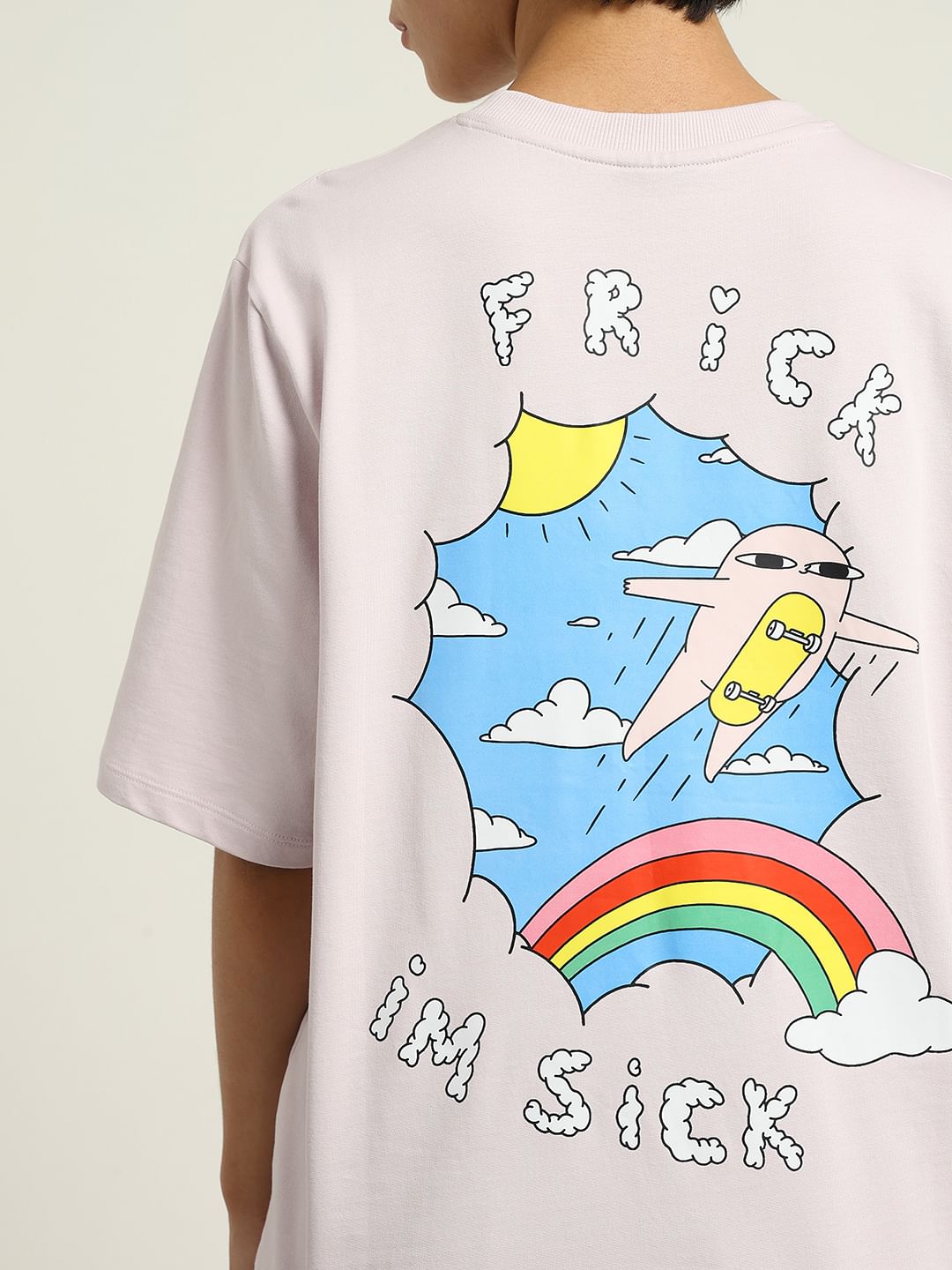 Ketnipz Purple Unisex Printed Oversized T-Shirt