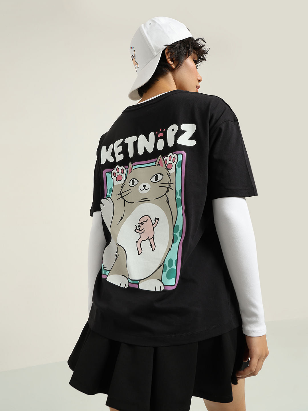Ketnipz Black Printed T-Shirt