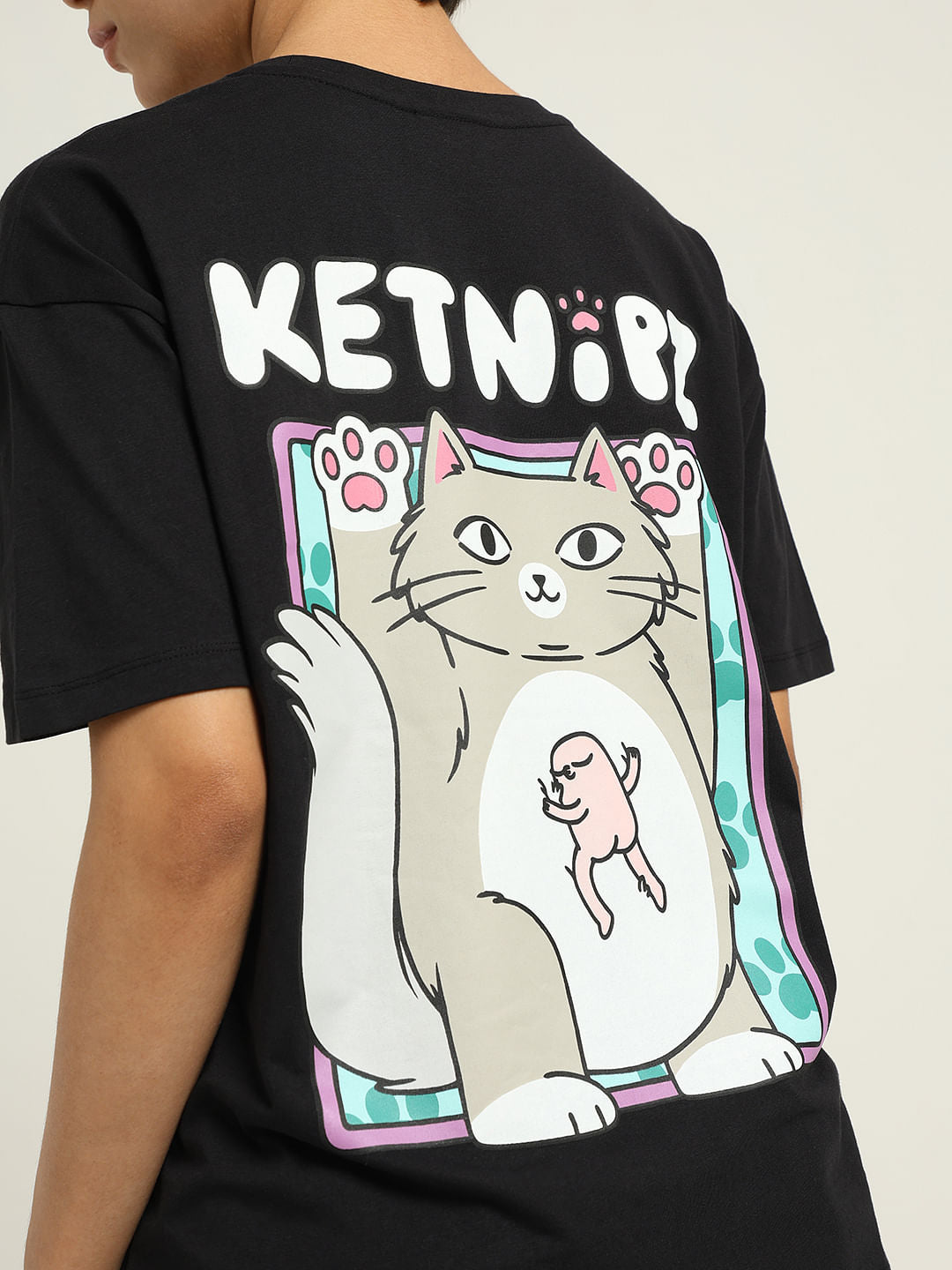 Ketnipz Black Printed T-Shirt