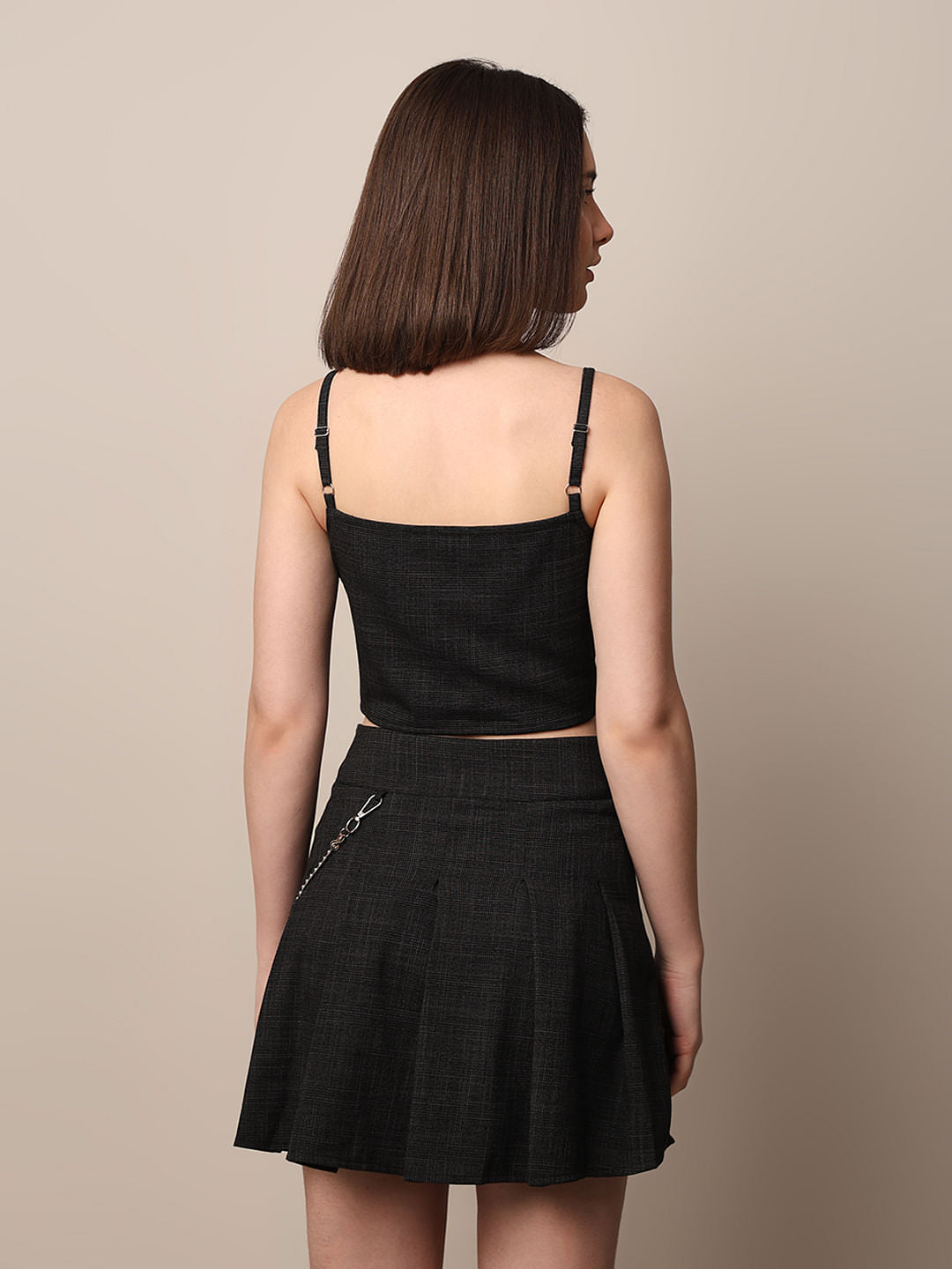 Black Co-Ord Set Crop Top