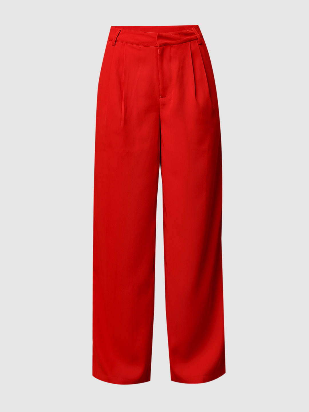 Red High Rise Tailored Co-Ord Set Pants