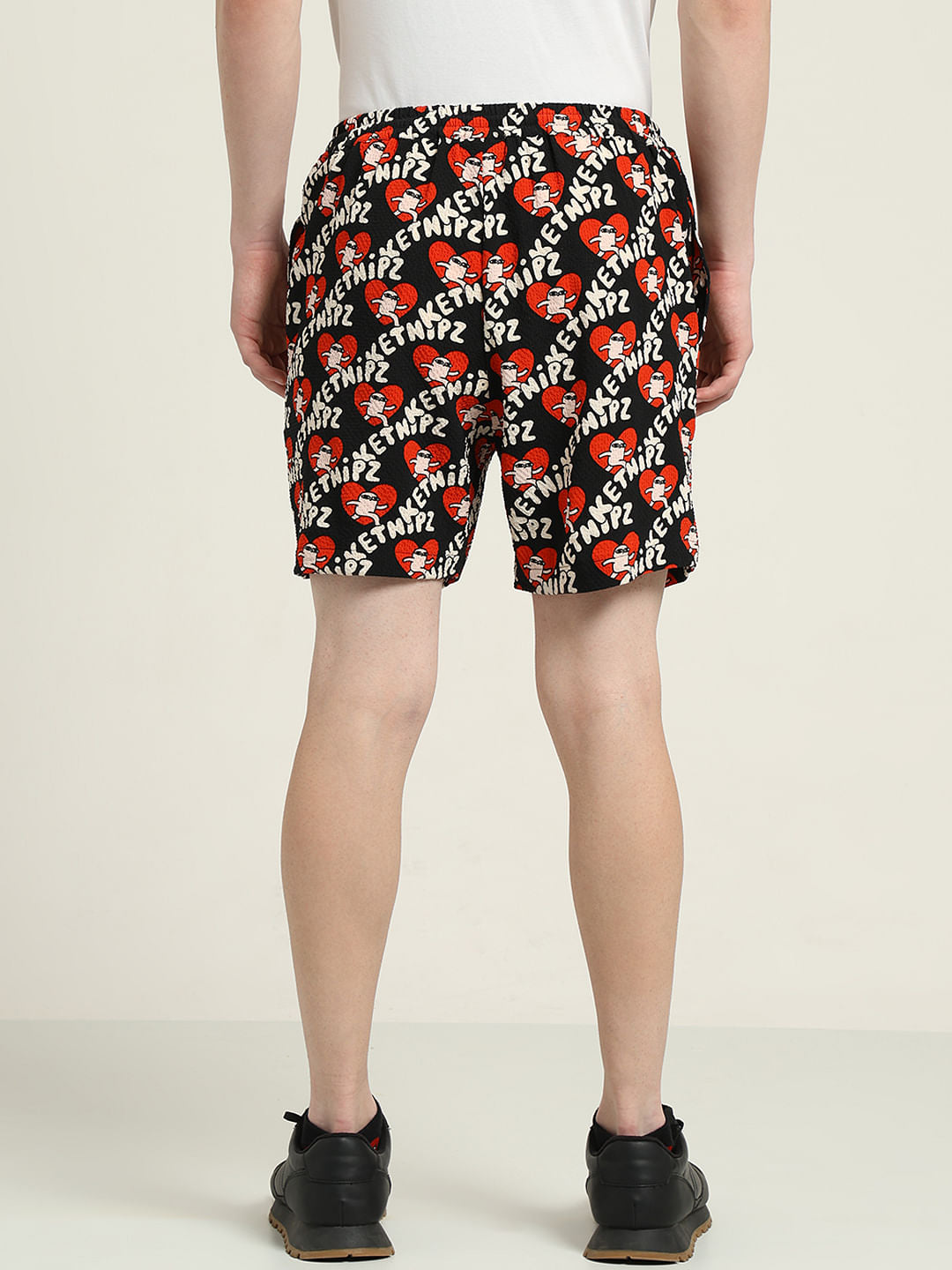 Ketnipz Black Unisex Printed Co-Ord Set Shorts