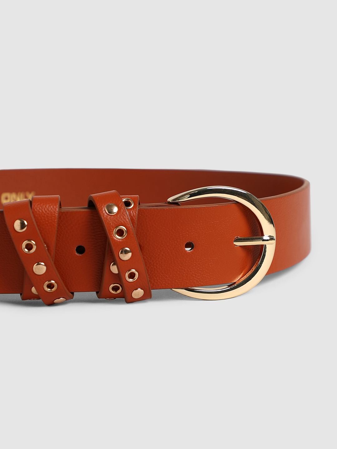 Brown Stud-Detail Belt