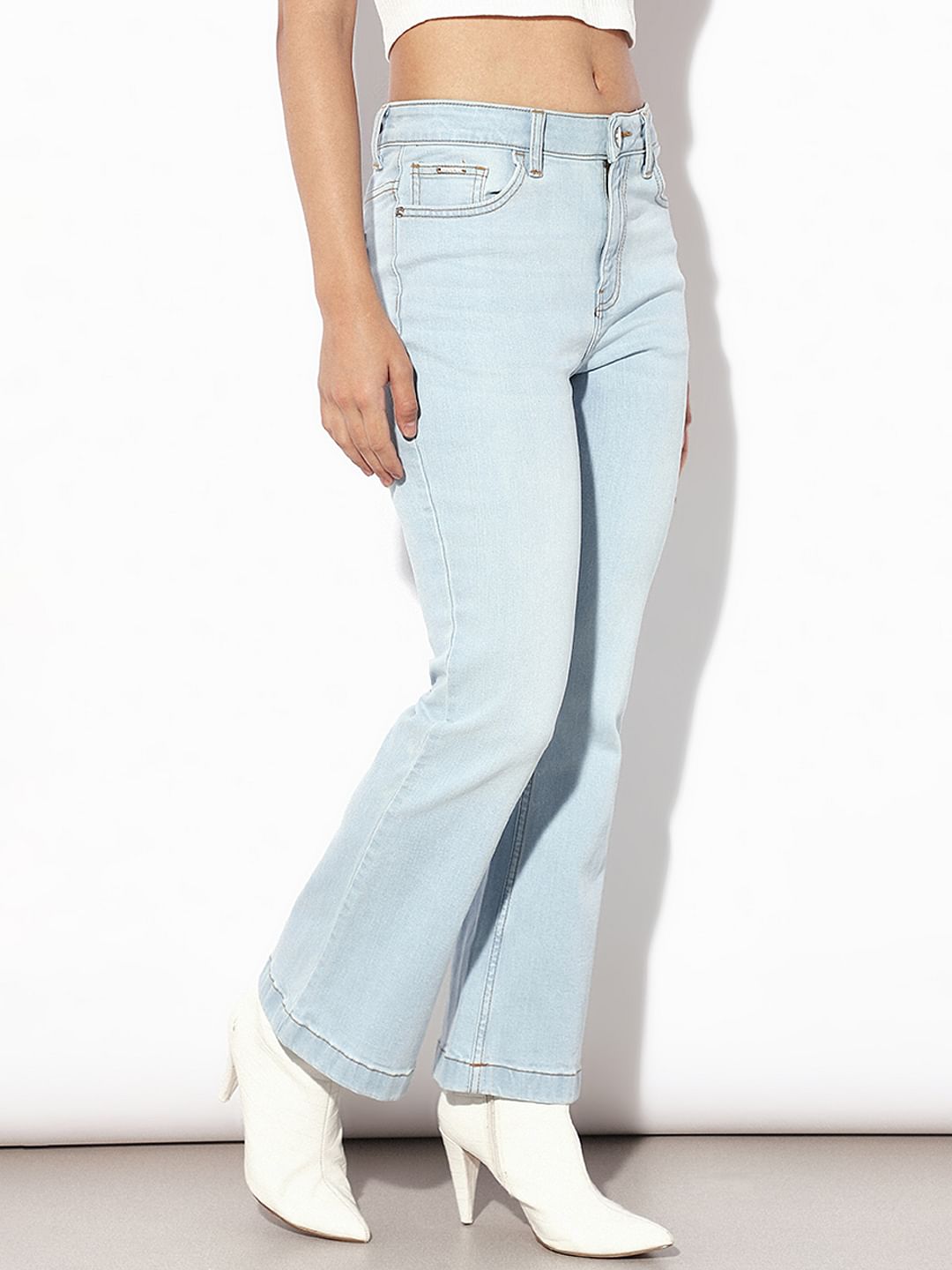 Light Blue High Rise Flared Jeans