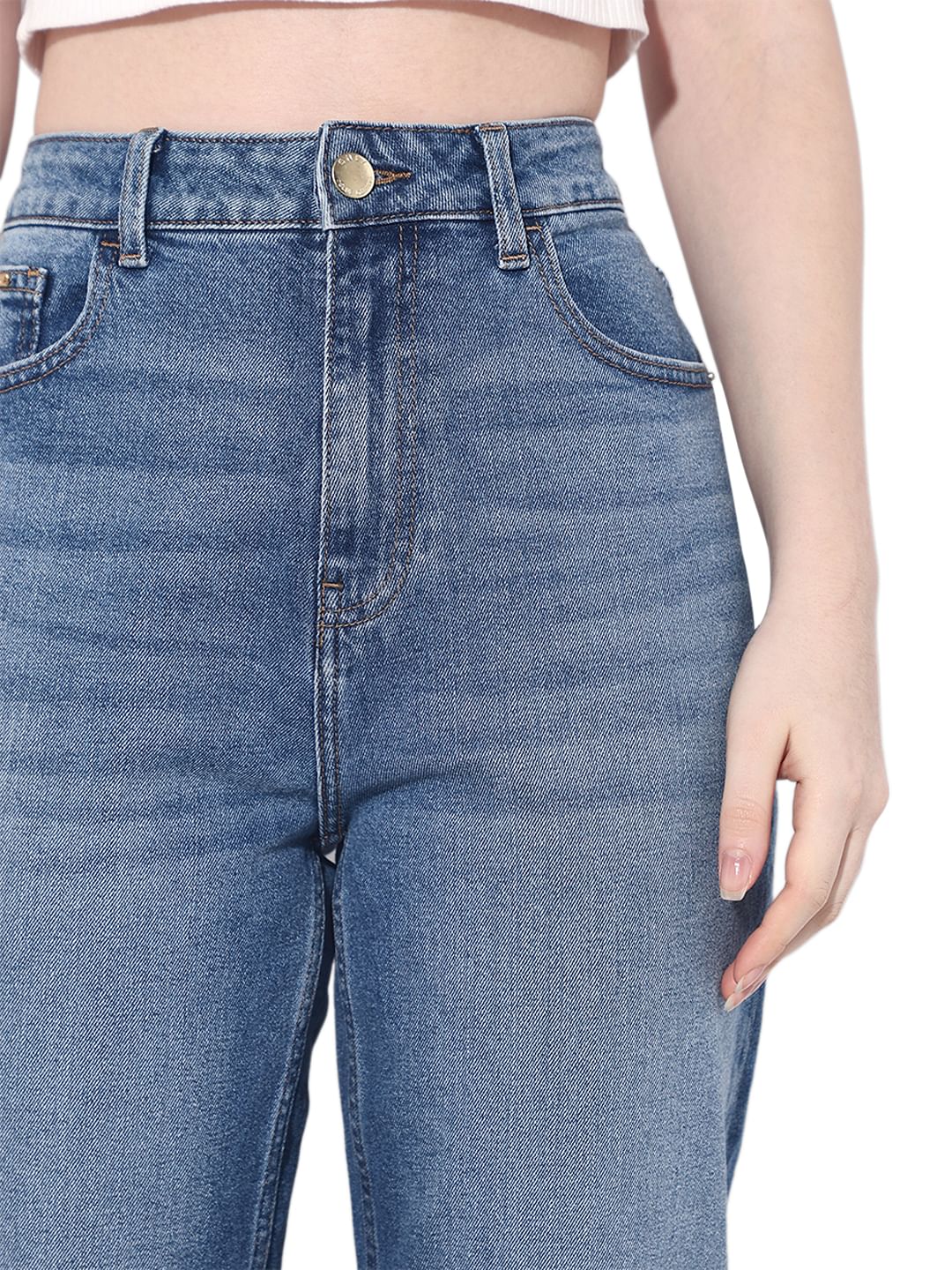 Light Blue High Rise Mom Jeans