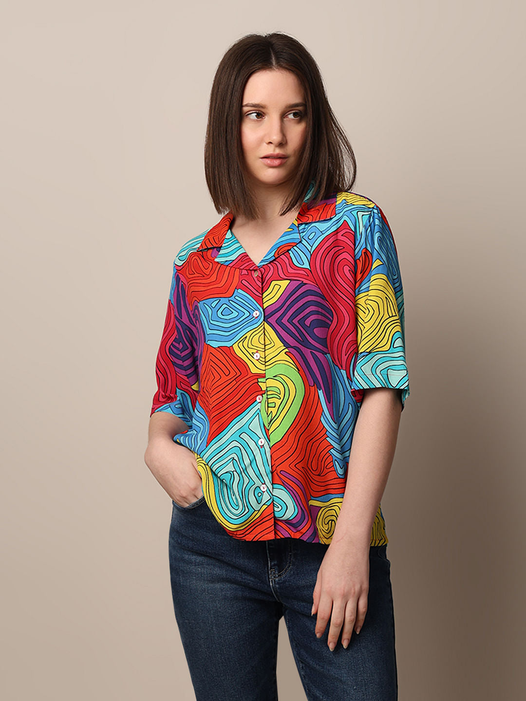 Multi-Colour Printed Resort Shirt