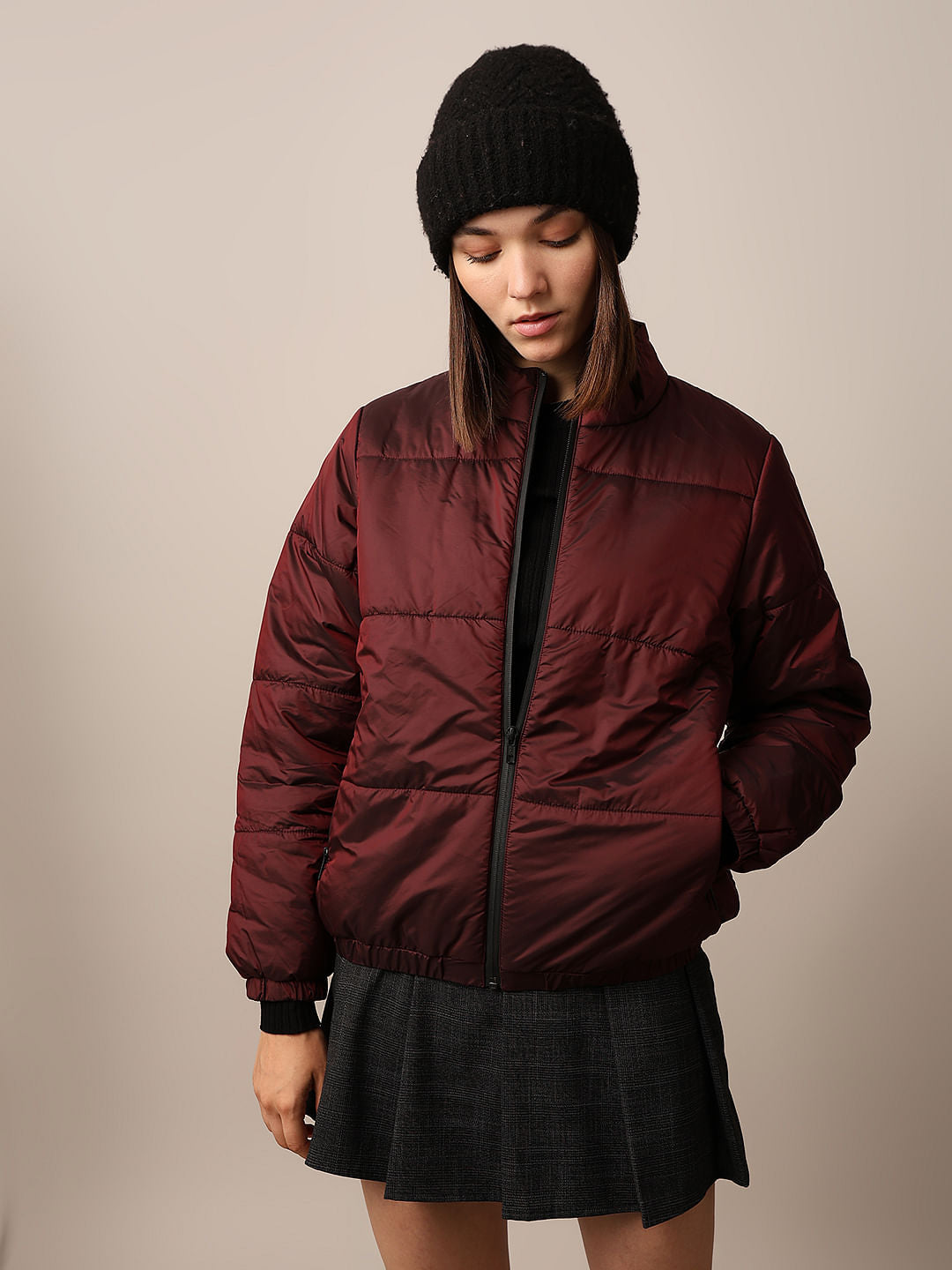 Maroon Puffer Jacket
