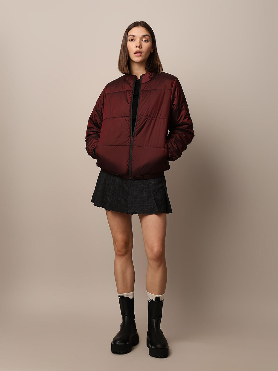 Maroon Puffer Jacket