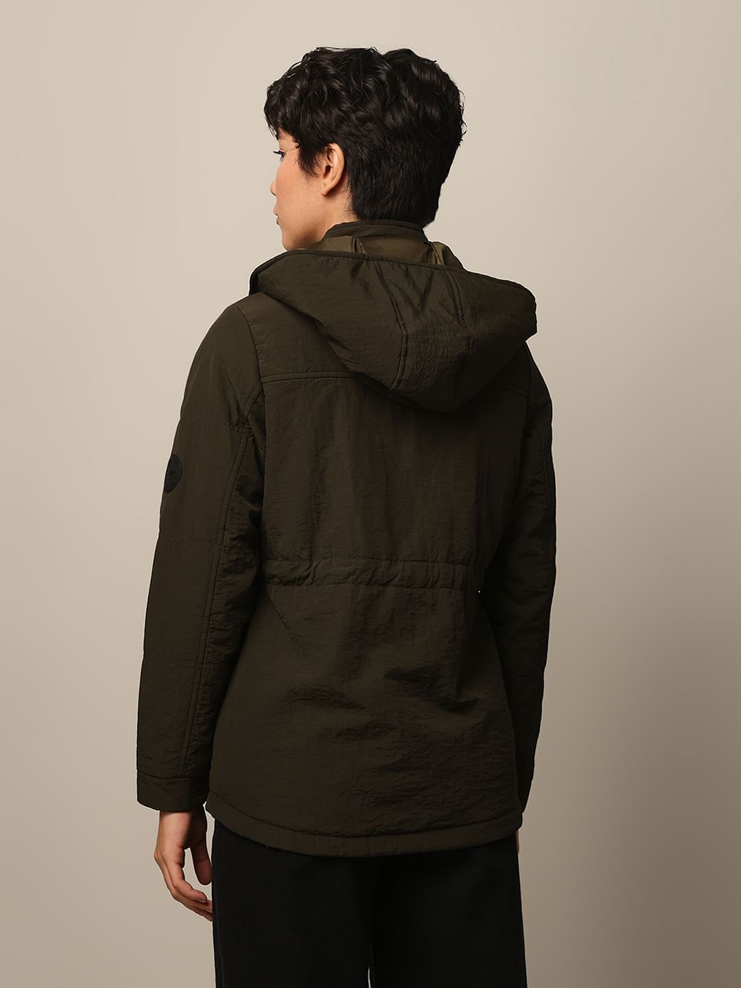 Dark Olive Winter Hooded Jacket