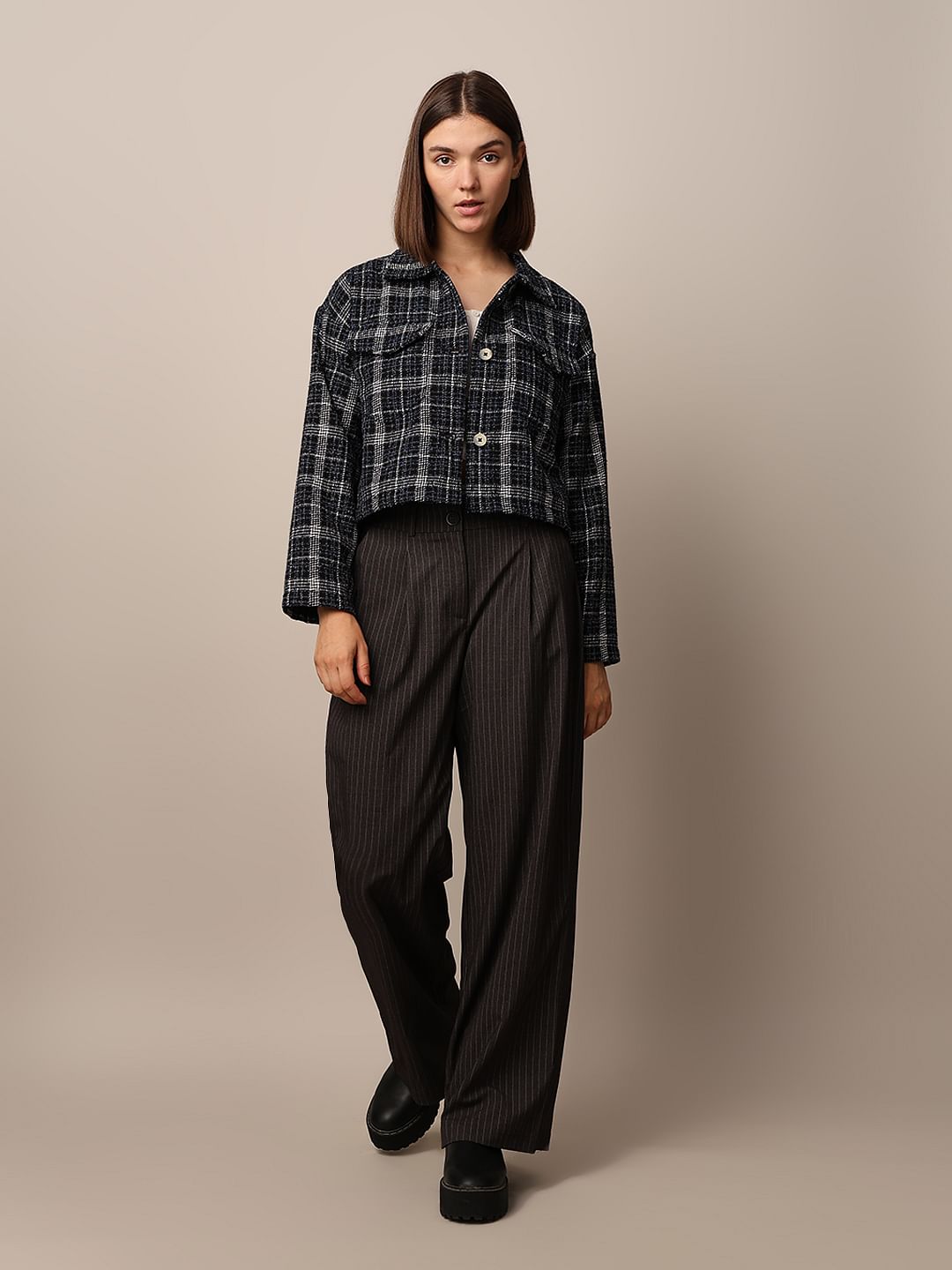 Blue Tweed Textured Jacket