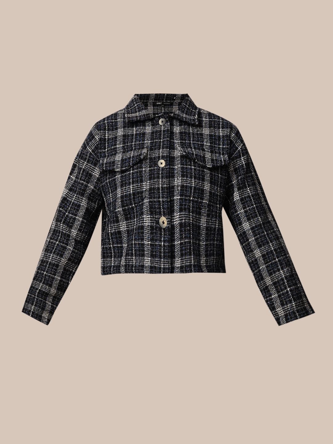 Blue Tweed Textured Jacket