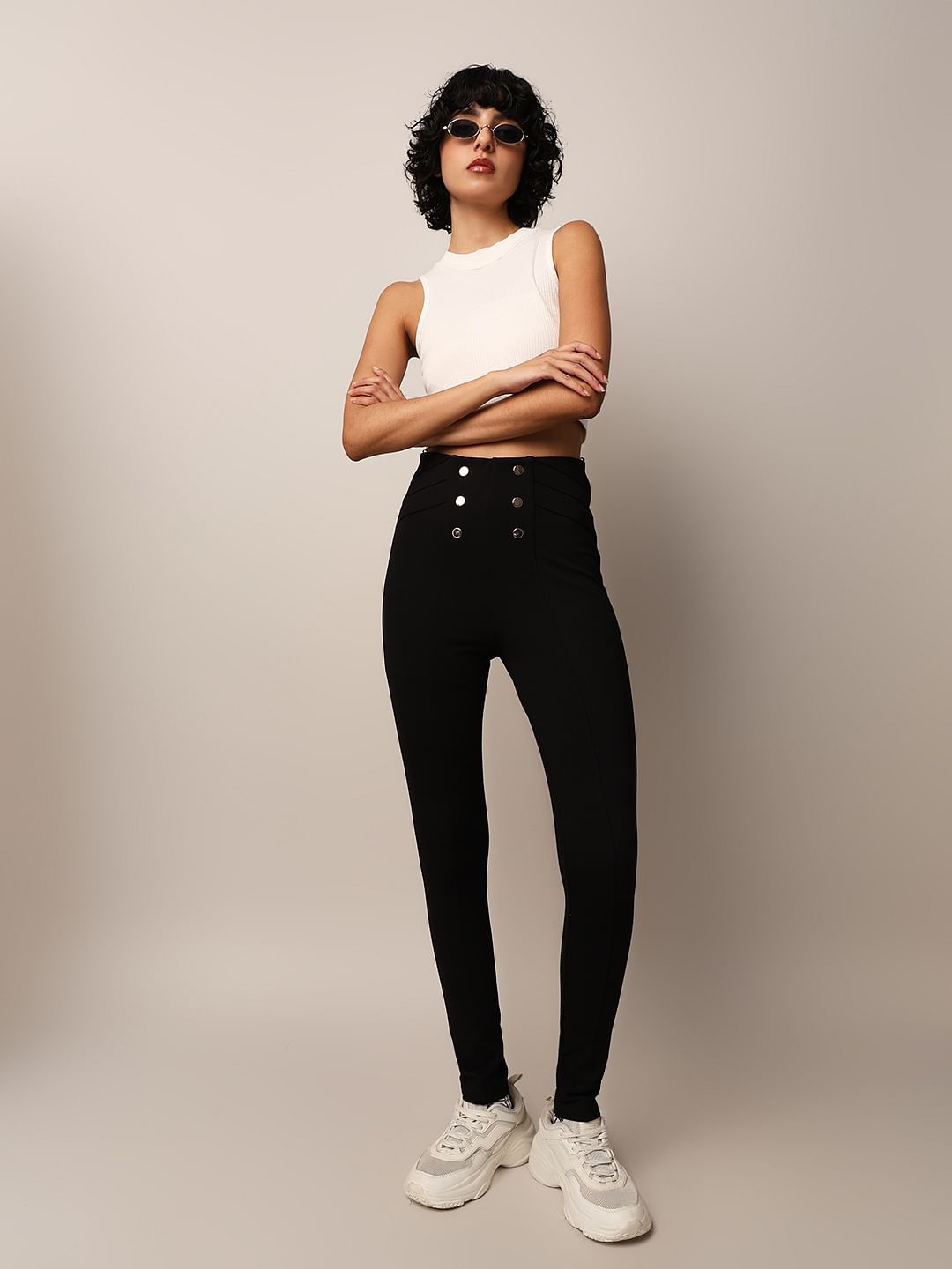 Black High Rise Skinny Fit Leggings