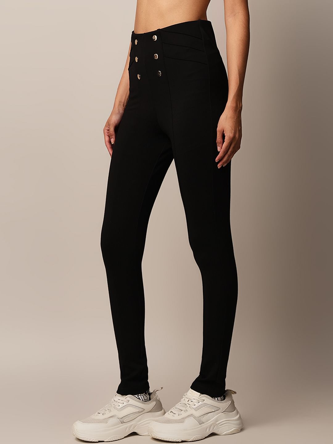 Black High Rise Skinny Fit Leggings