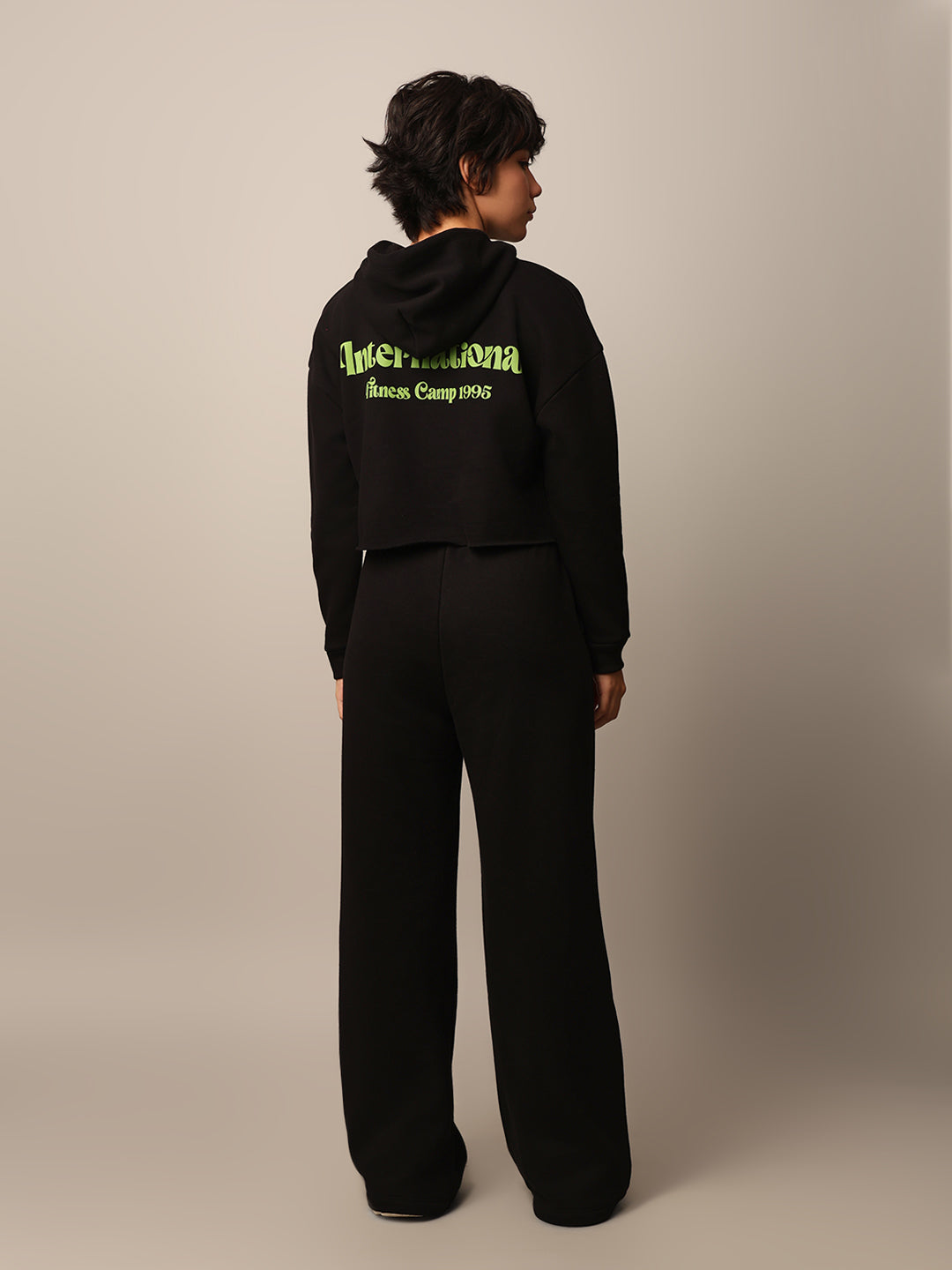 Black Sweatshirt & Sweatpants Set