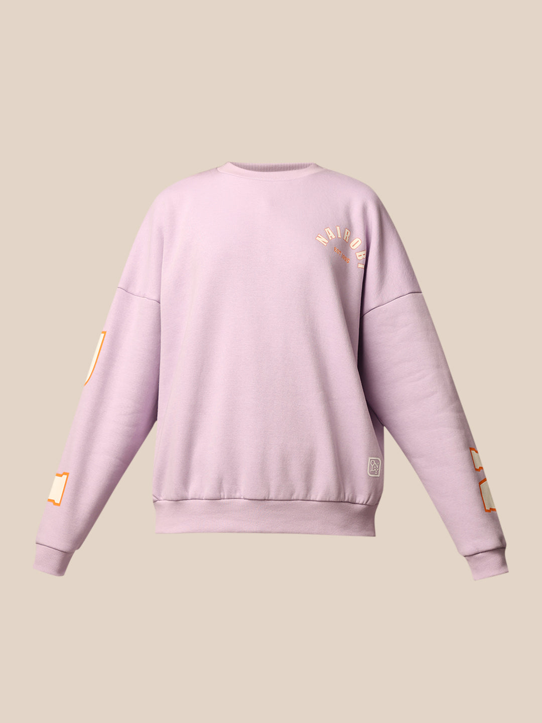 Purple Printed Sweatshirt & Sweatpants Set