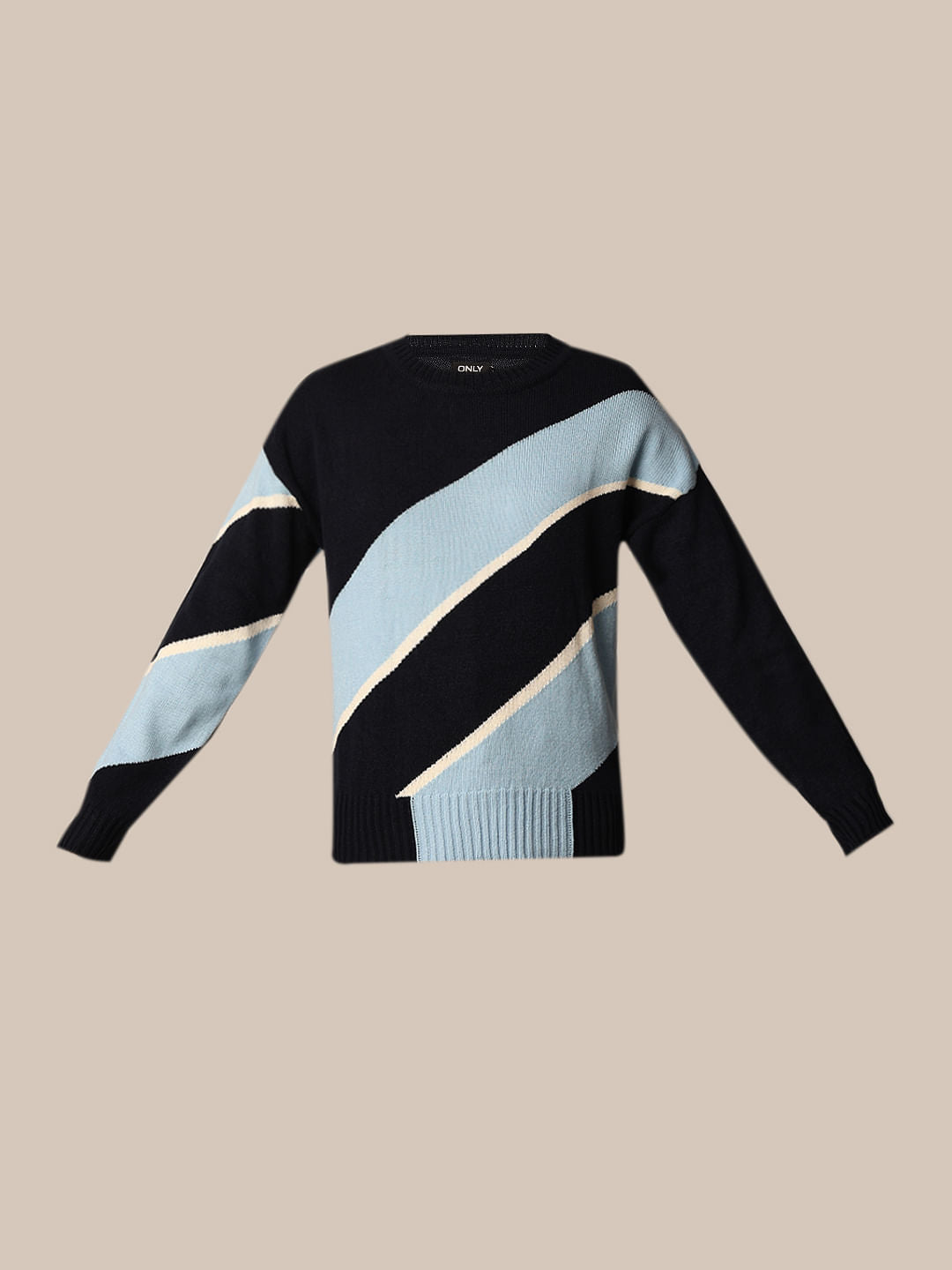 Black Colourblocked Pullover