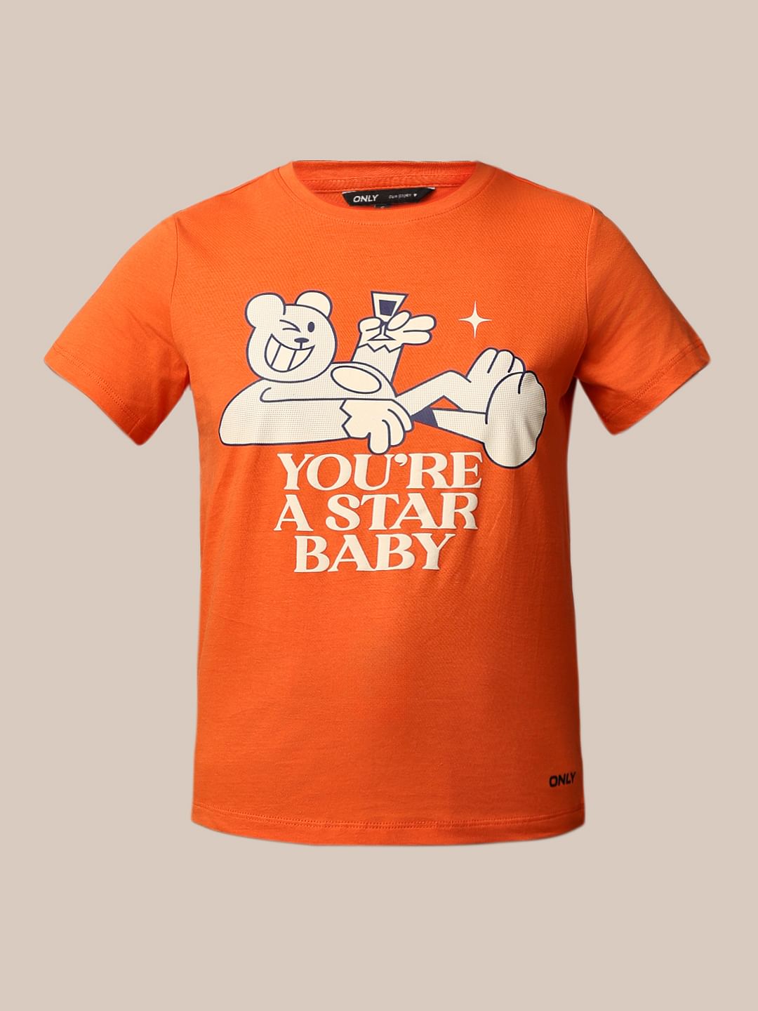 Orange Graphic Print T-Shirt