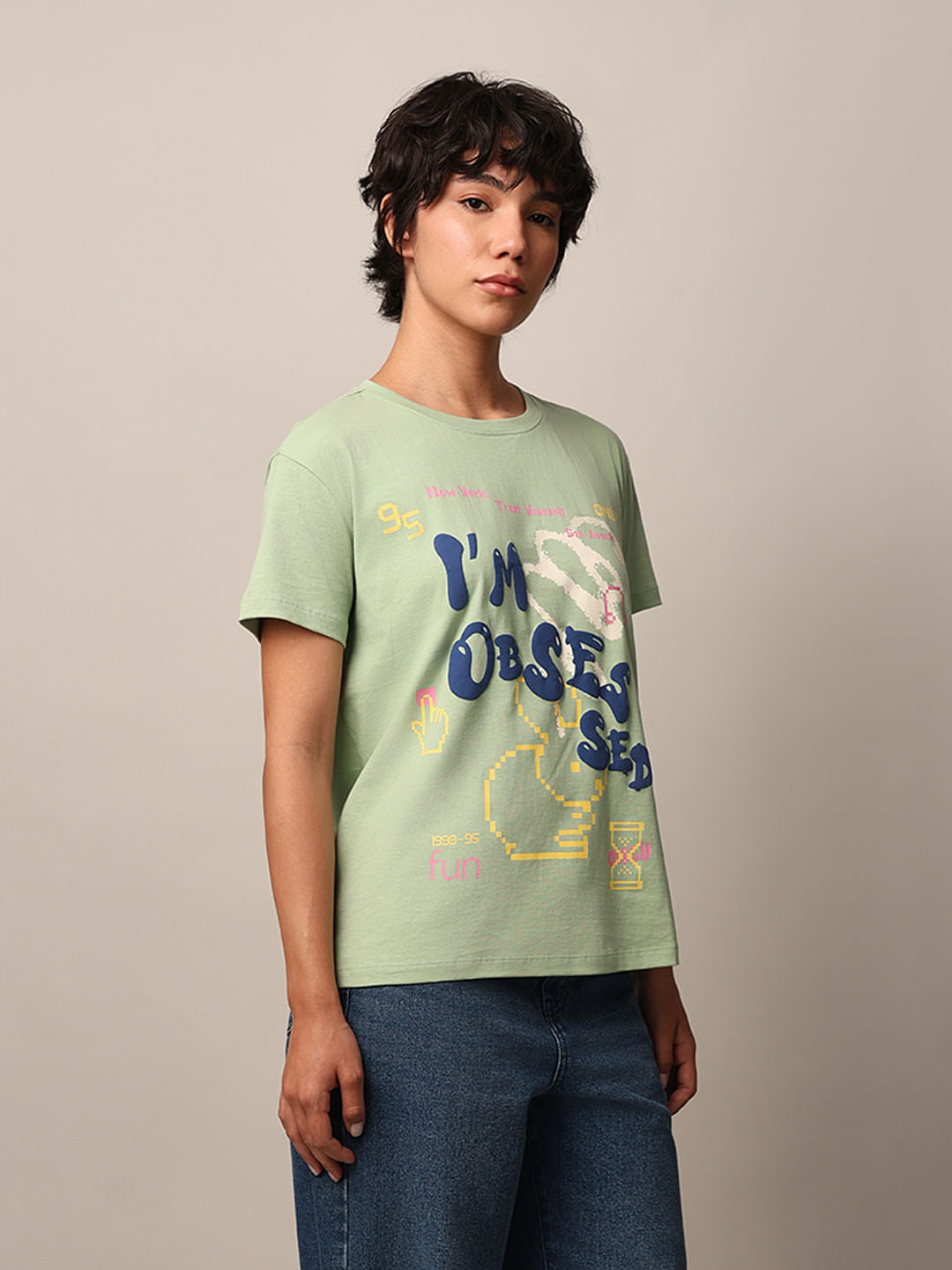 Green Graphic Print T-Shirt