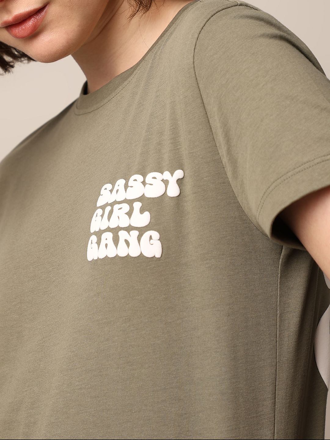 Green Printed Cotton T-Shirt