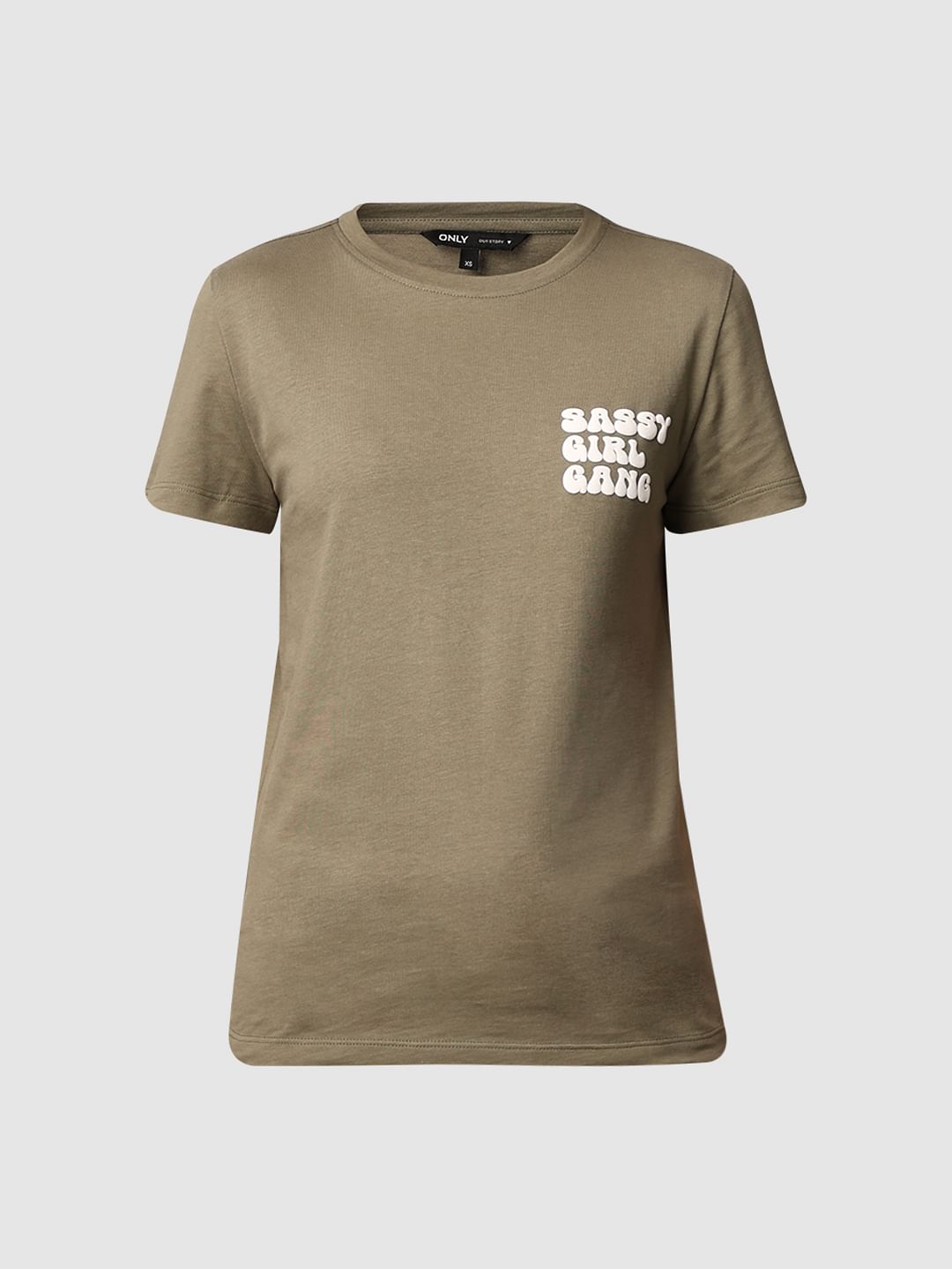 Green Printed Cotton T-Shirt