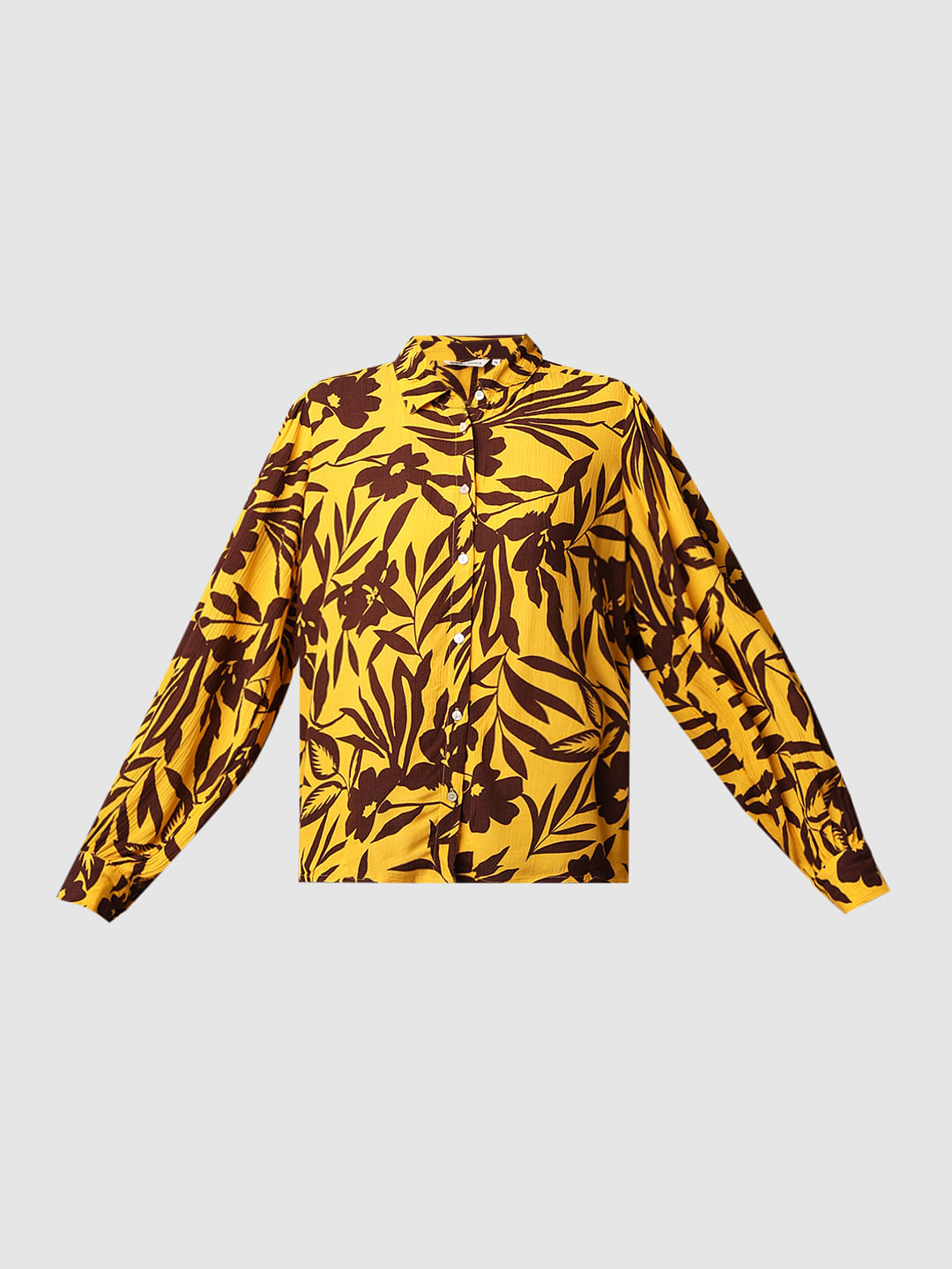 Yellow Floral Print Shirt