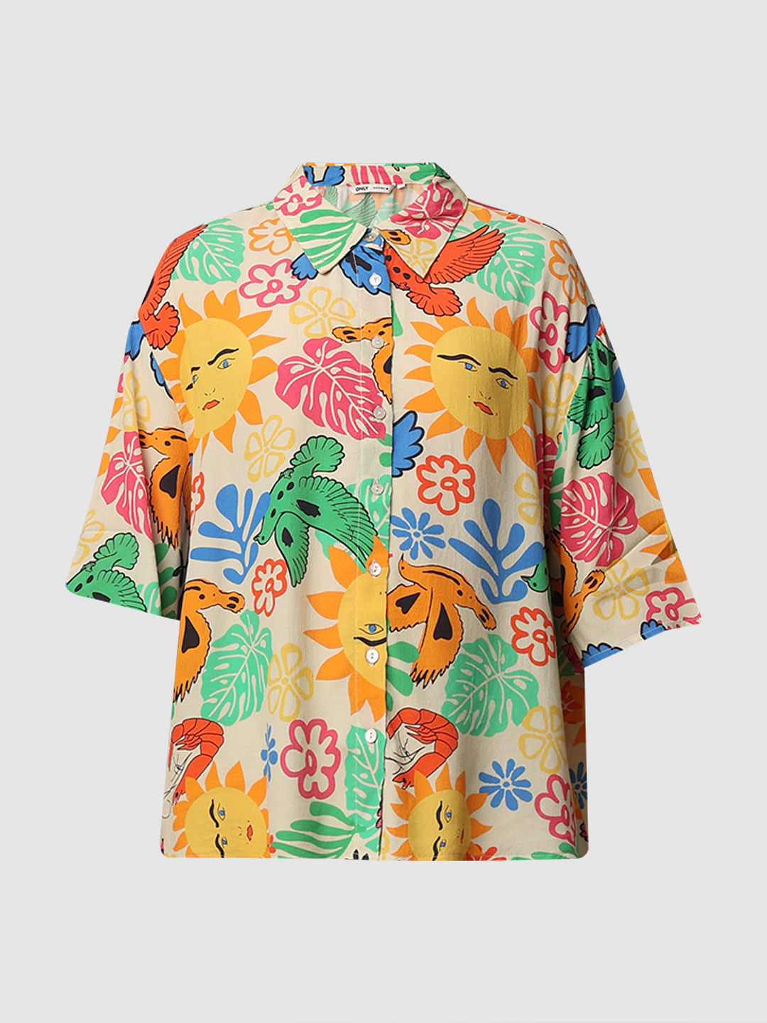 Multi-Colour Printed Viscose Shirt