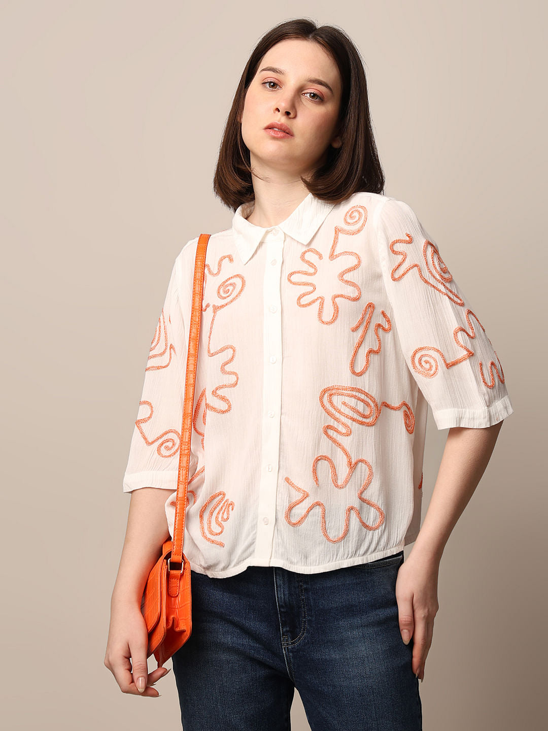 White Embroidered Shirt