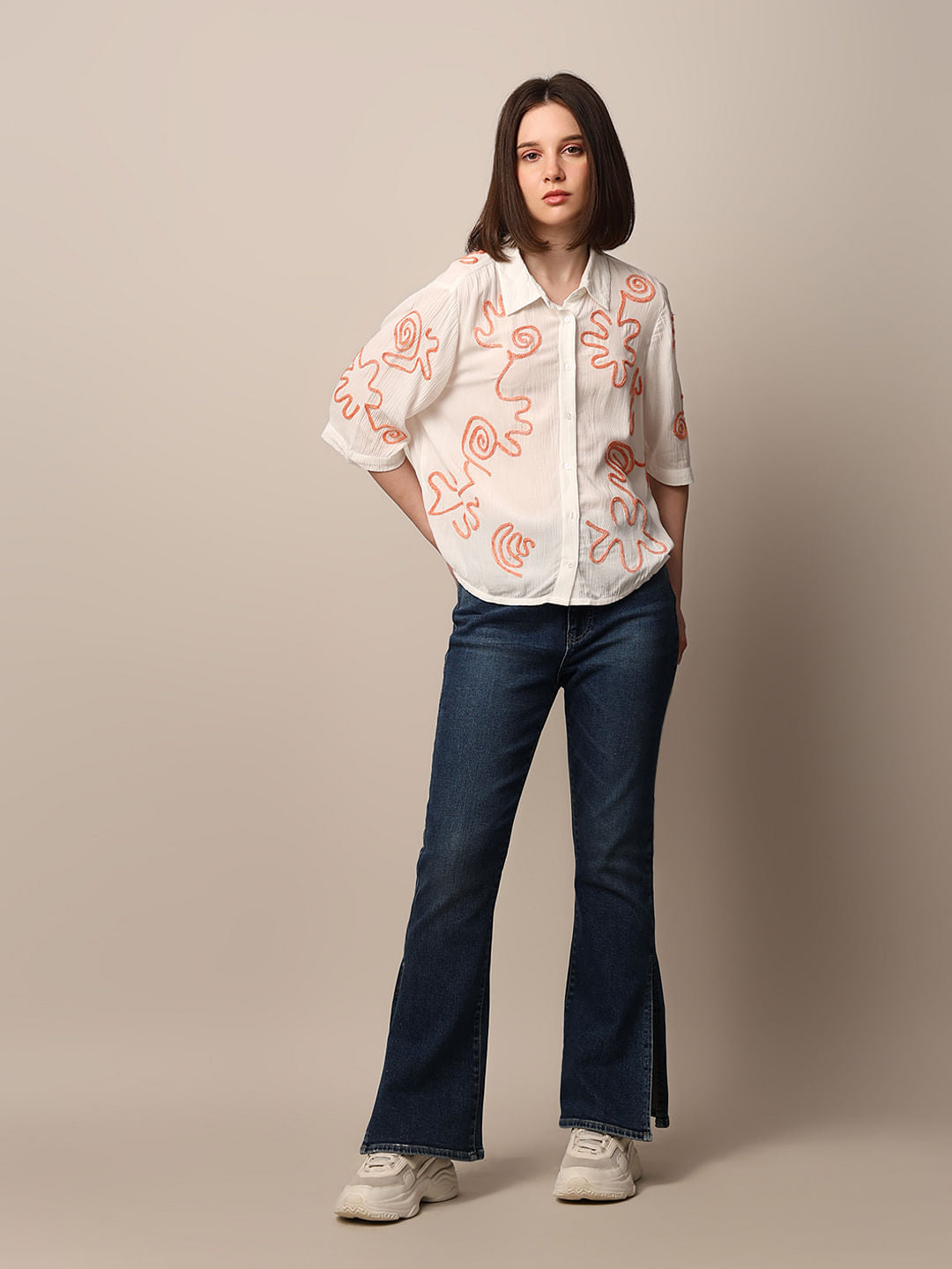 White Embroidered Shirt