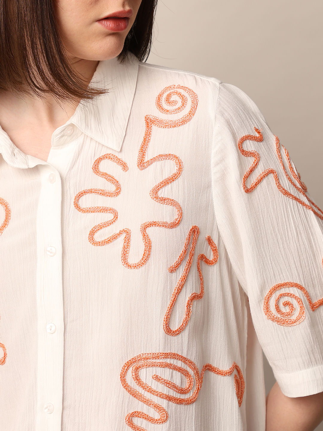 White Embroidered Shirt