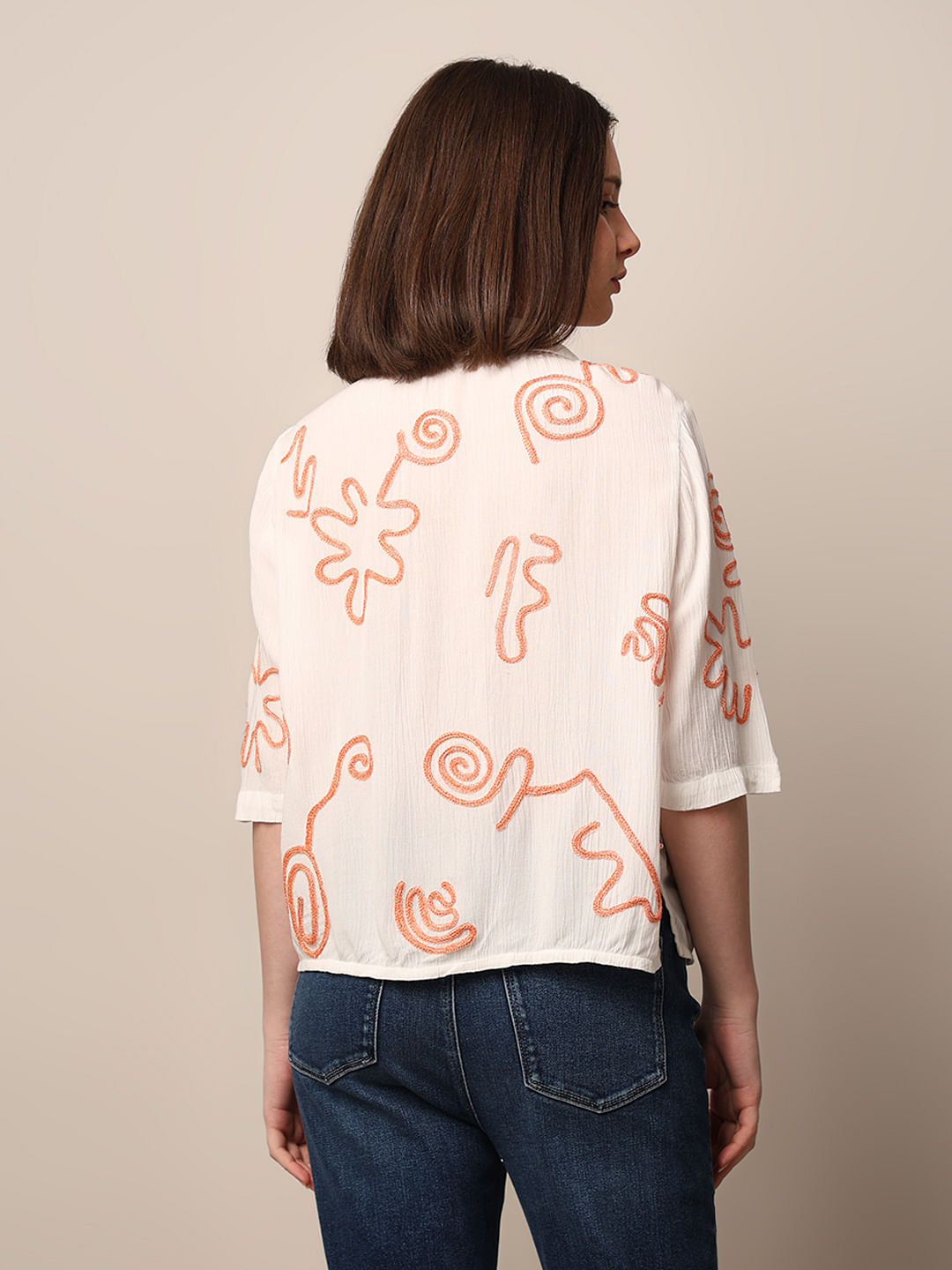 White Embroidered Shirt