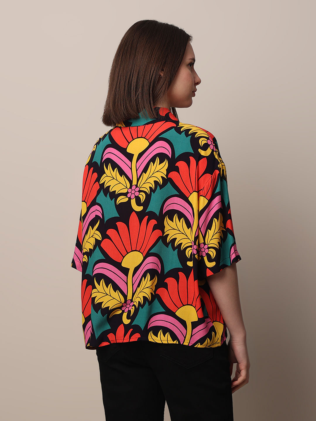 Black Printed Viscose Shirt