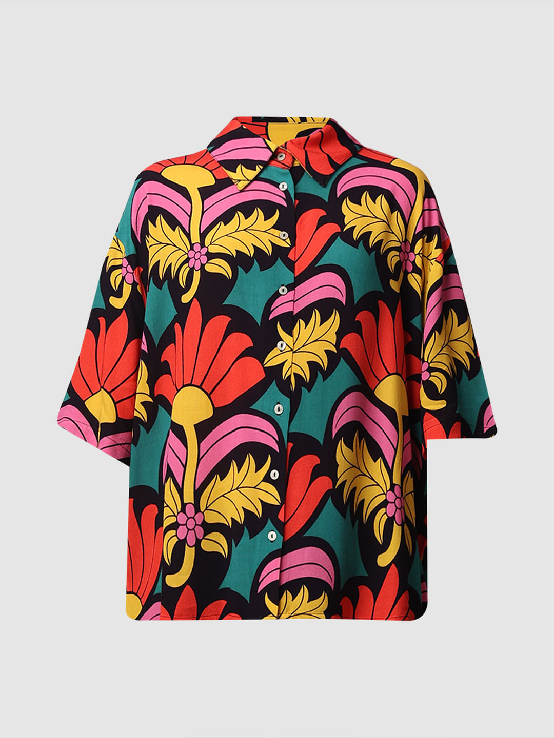 Black Printed Viscose Shirt