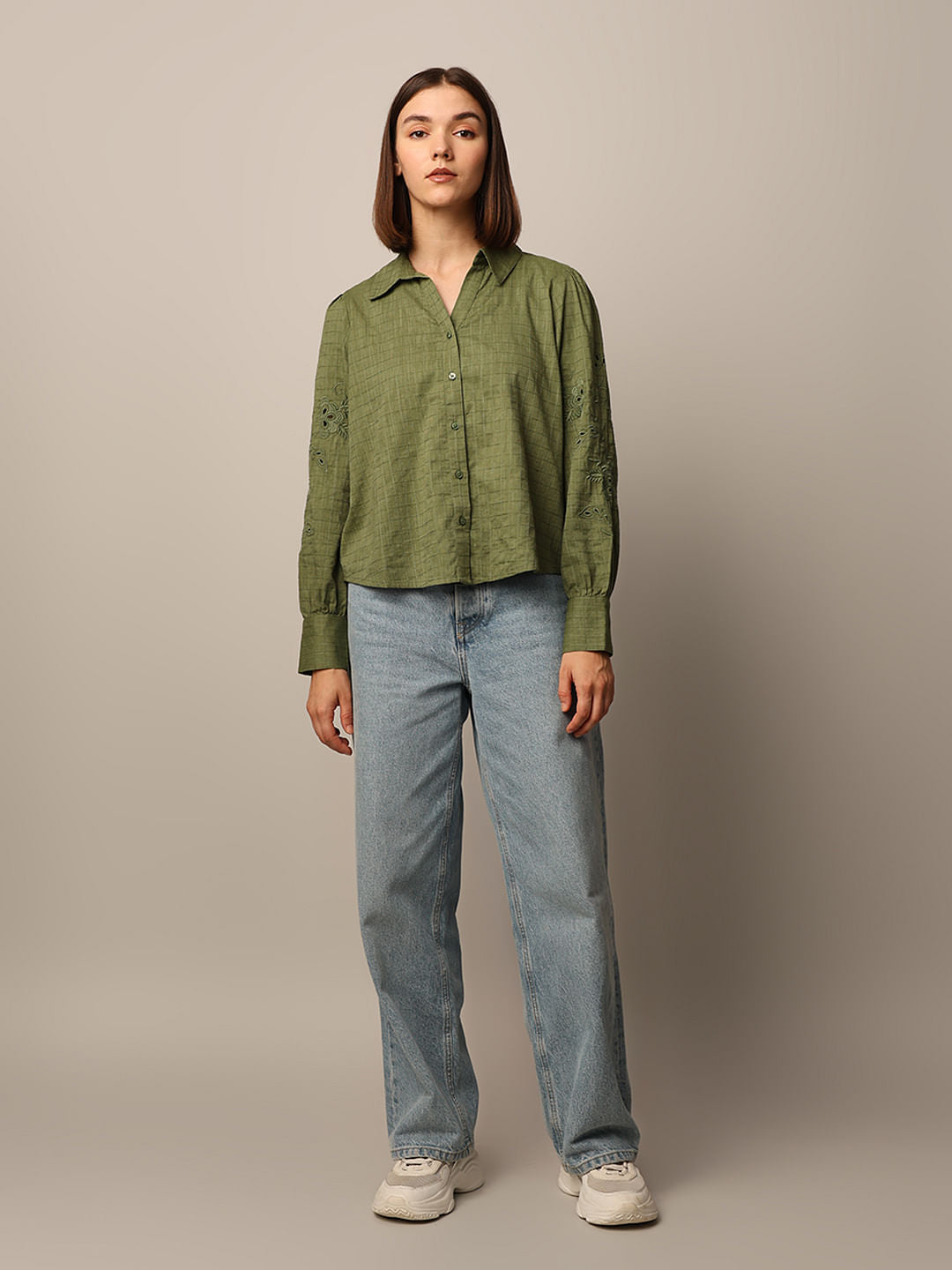 Green Embroidered Shirt