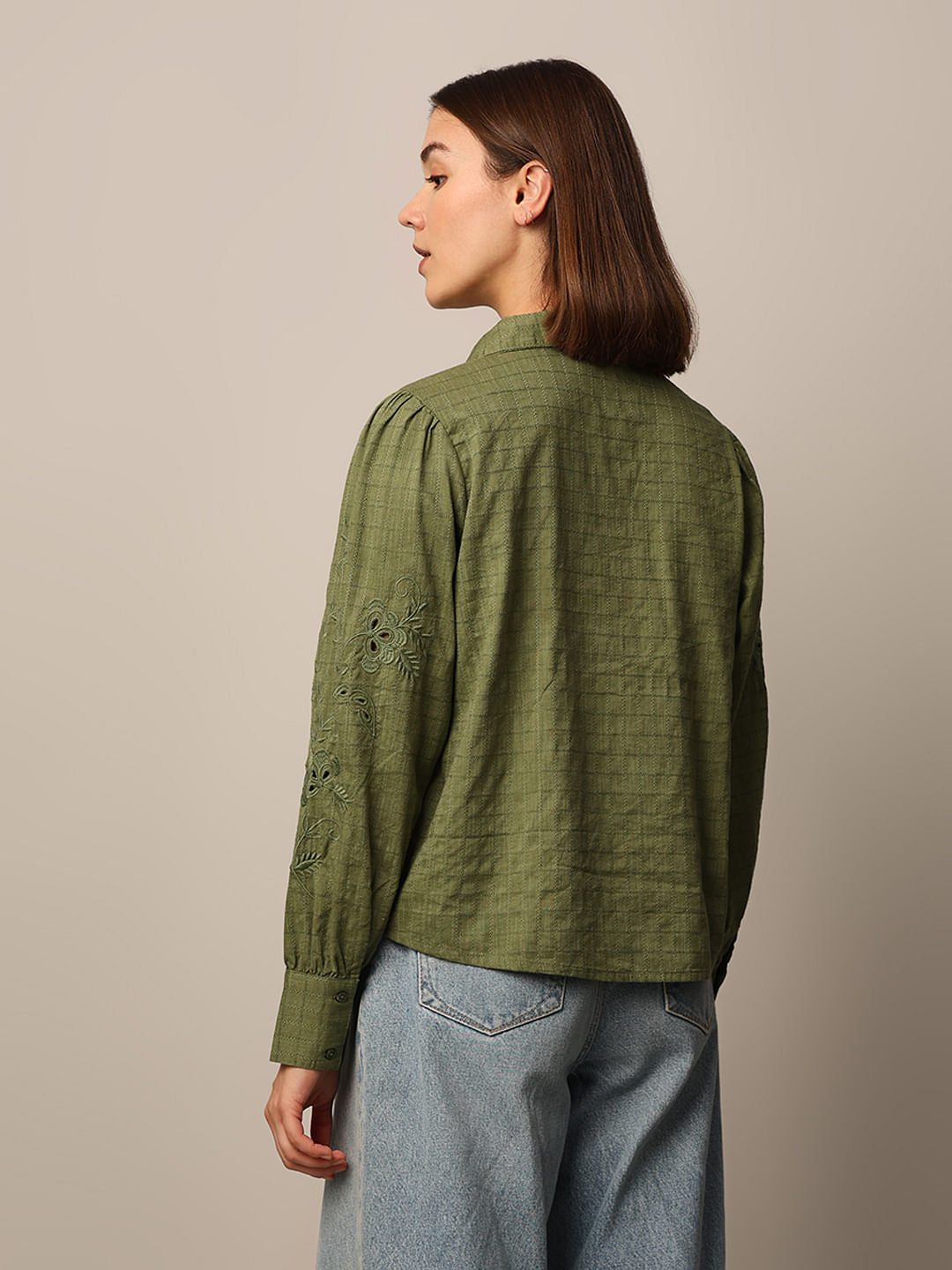Green Embroidered Shirt
