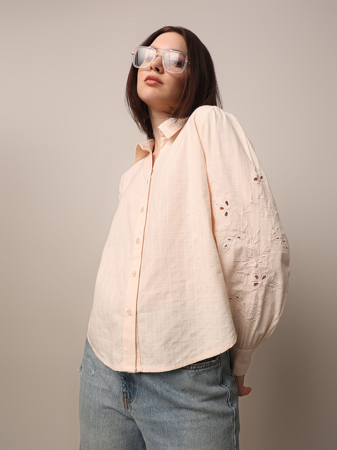 Pink Embroidered Shirt