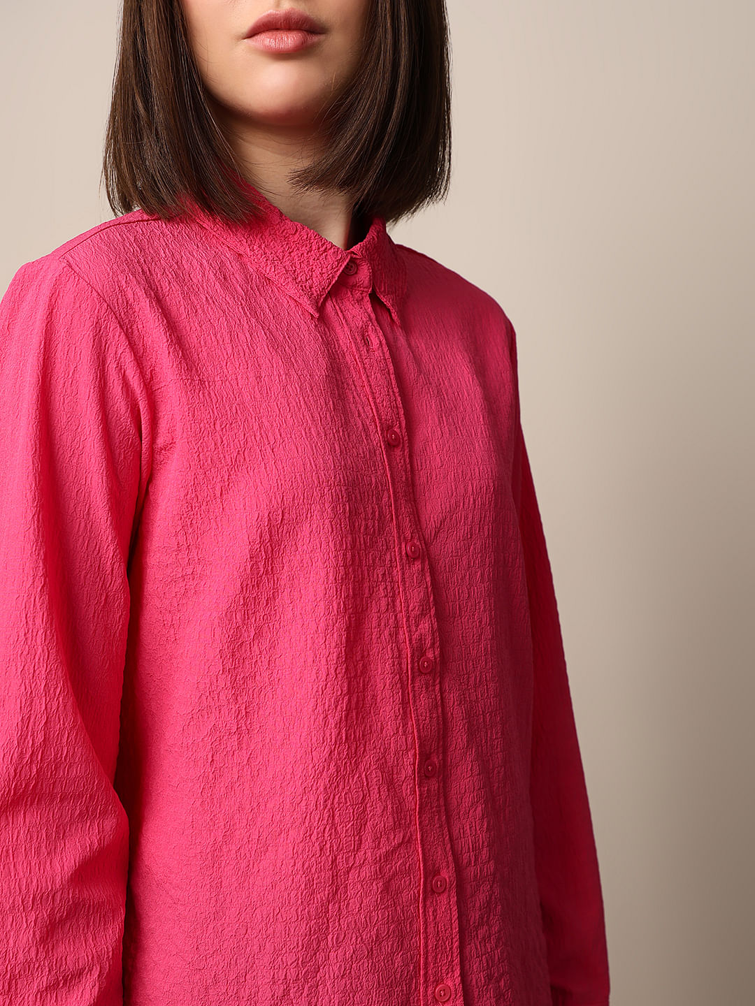 Pink Textured Shirt