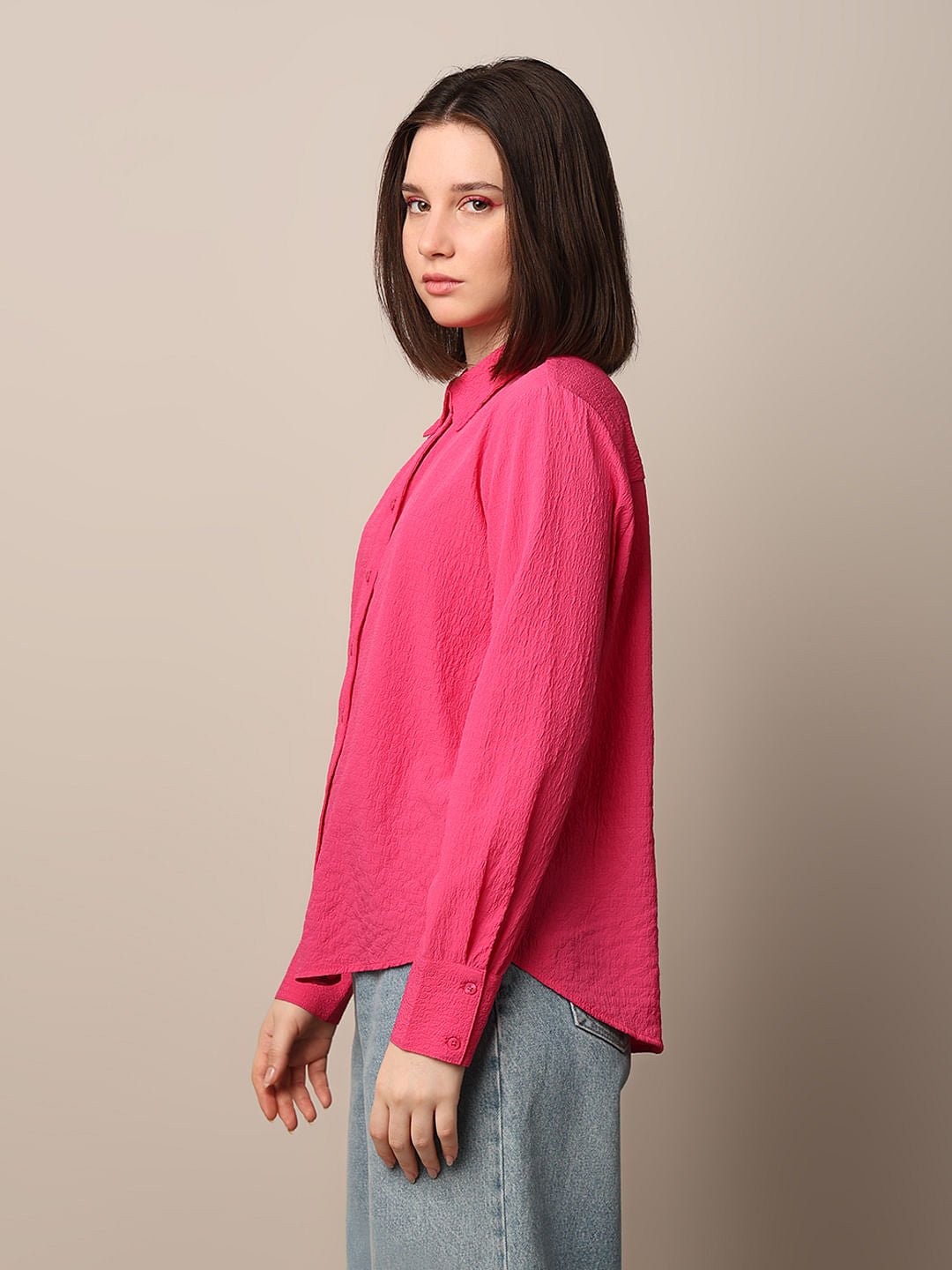 Pink Textured Shirt